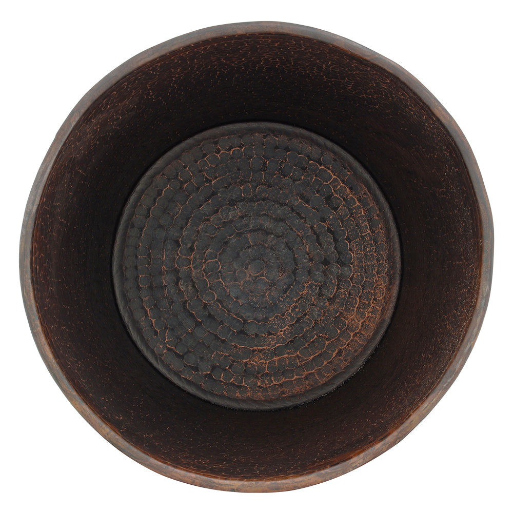 Alternate Image for Premier Copper Products Hammered Copper Waste Bin / Trash Can, 17 Gauge, Oil Rubbed Bronze, TC11DB