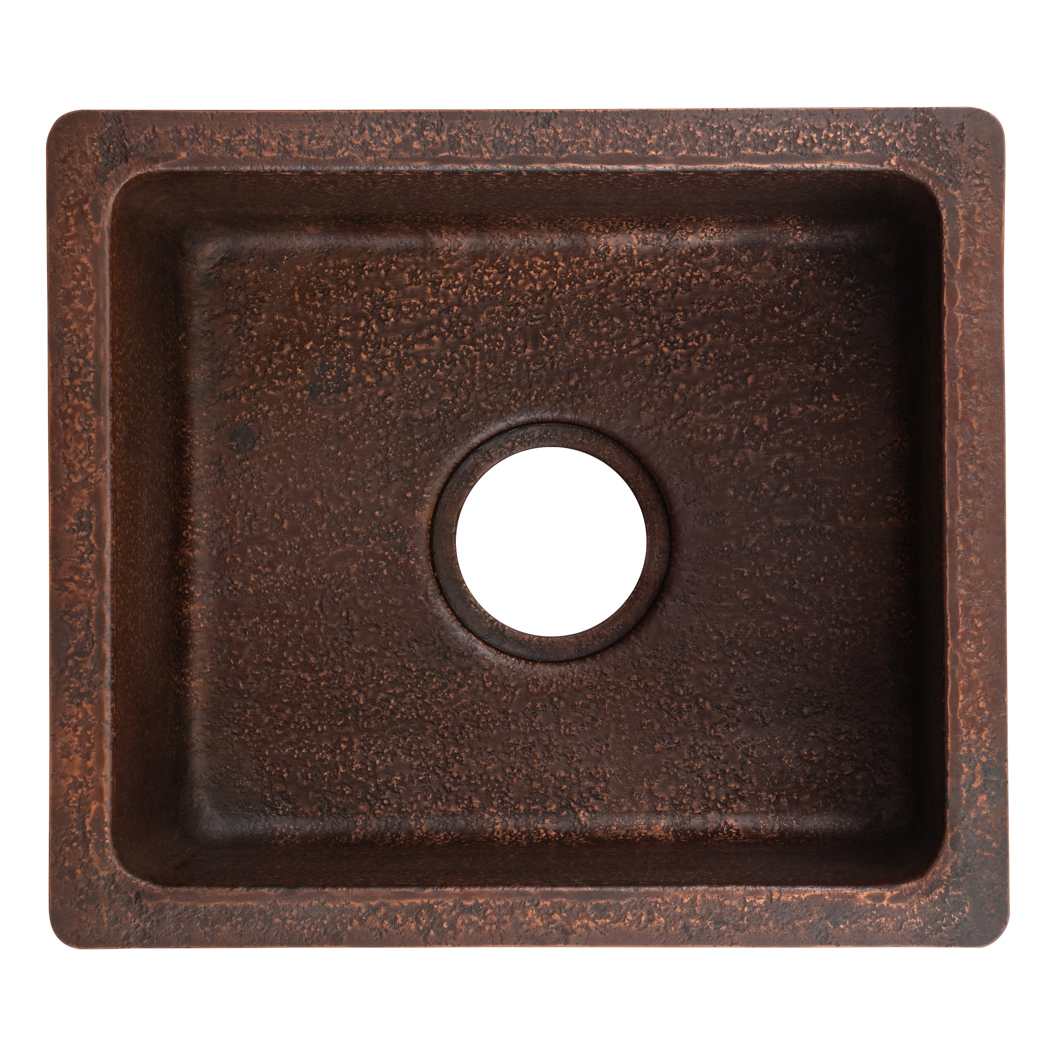 Premier Copper Products 16" Rectangle Terra Firma Copper Bar/Prep Sink, Dark Brown, 10 Gauge, TFBREC16DB