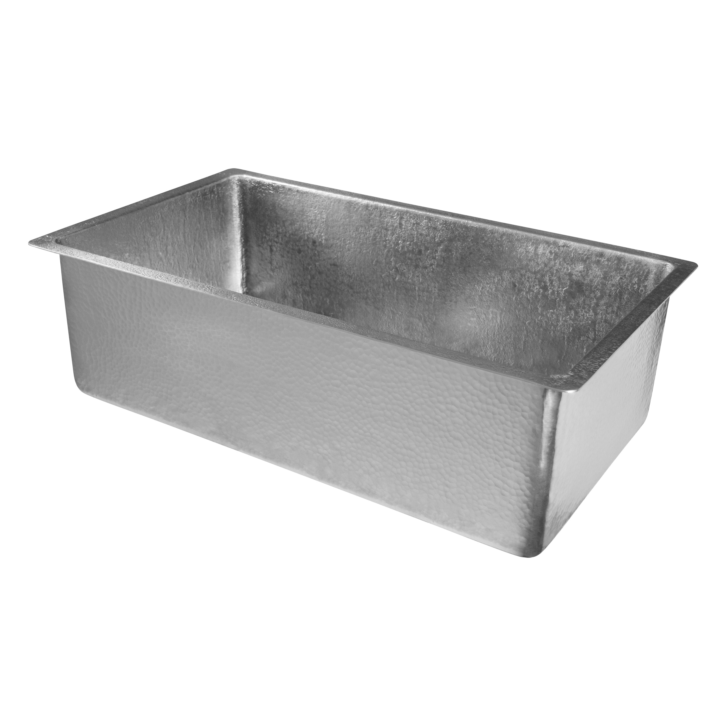 Alternate Image for Premier Copper Products 33" Dual - Undermount or Drop In Terra Firma Copper Kitchen Sink, Nickel, 10 Gauge, TFKSEN331910