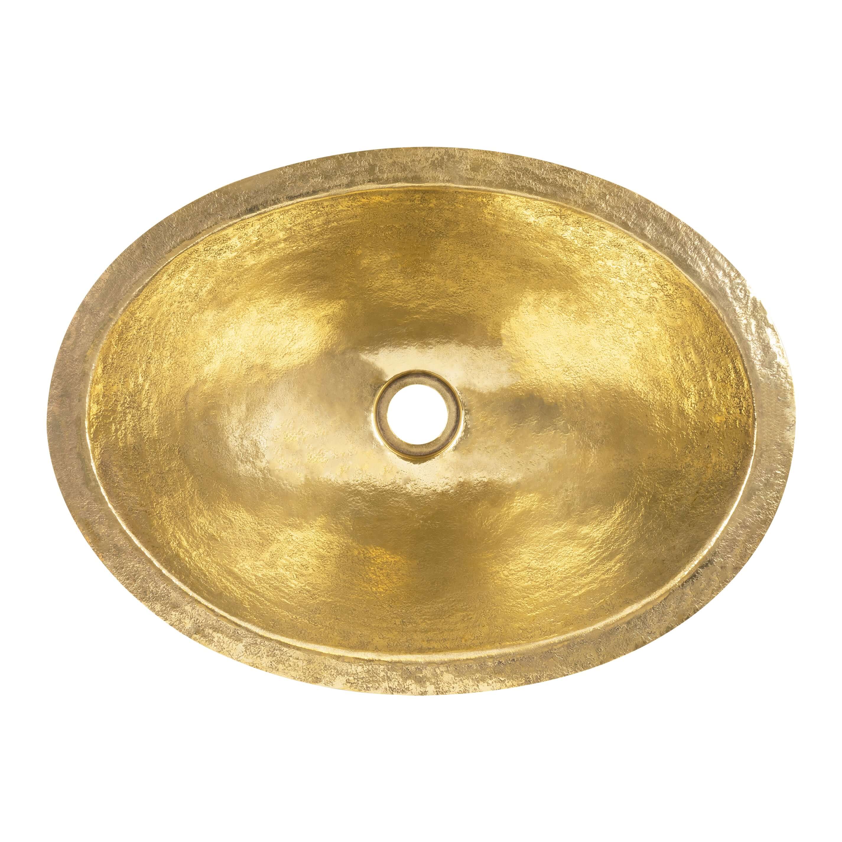 Alternate Image for Premier Copper Products 19" x 14" Oval Dual - Undermount or Drop In Terra Firma Brass Bathroom Sink, TFLO19FPB
