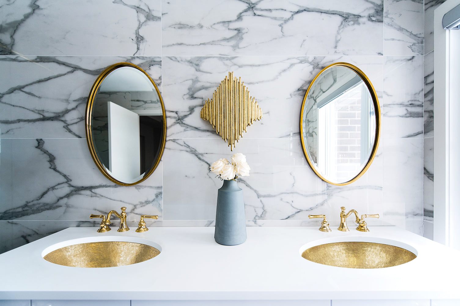 Alternate Image for Premier Copper Products 19" x 14" Oval Dual - Undermount or Drop In Terra Firma Brass Bathroom Sink, TFLO19FPB