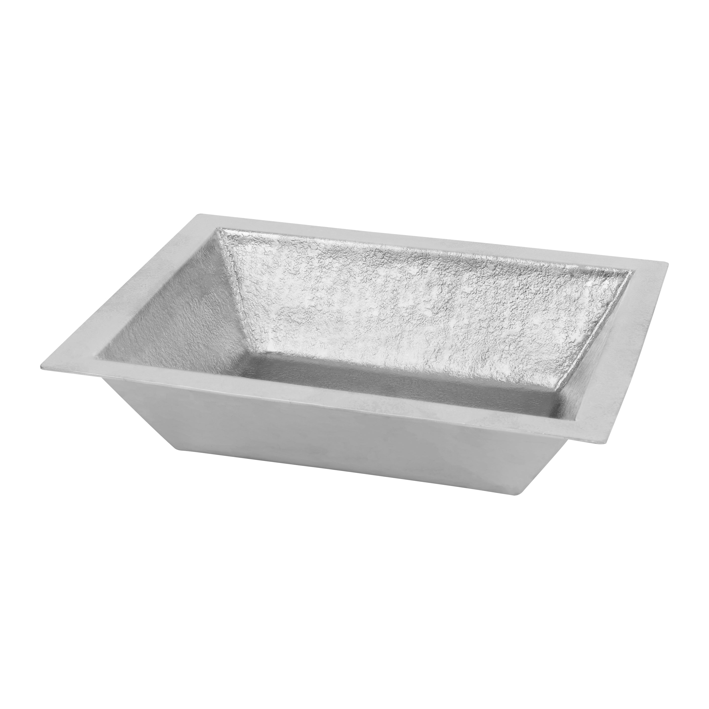 Alternate Image for Premier Copper Products 17" x 13" Rectangle Dual - Undermount or Drop In Terra Firma Copper Bathroom Sink, Nickel, 10 Gauge, TFLREC17EN