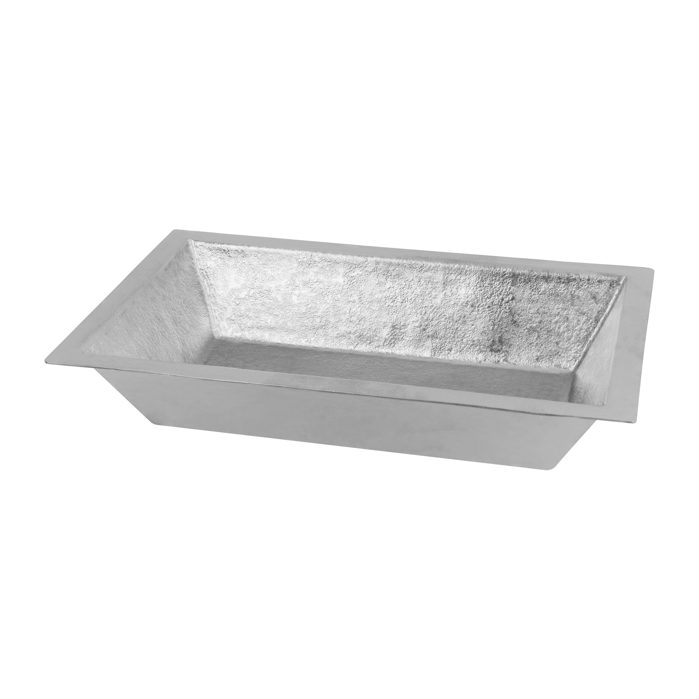 Alternate Image for Premier Copper Products 22" x 14" Rectangle Dual - Undermount or Drop In Terra Firma Copper Bathroom Sink, Nickel, 10 Gauge, TFLREC22EN