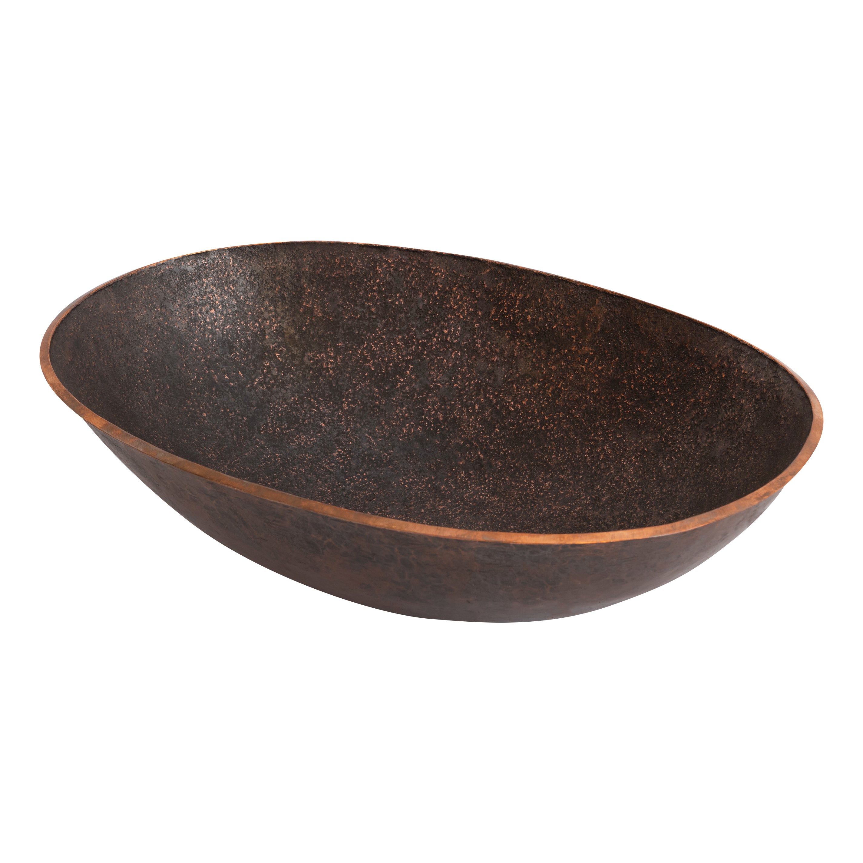 Alternate Image for Premier Copper Products 17" x 12" Oval Vessel - Above Counter Terra Firma Copper Bathroom Sink, Dark Brown, 10 Gauge, TFVO17DB