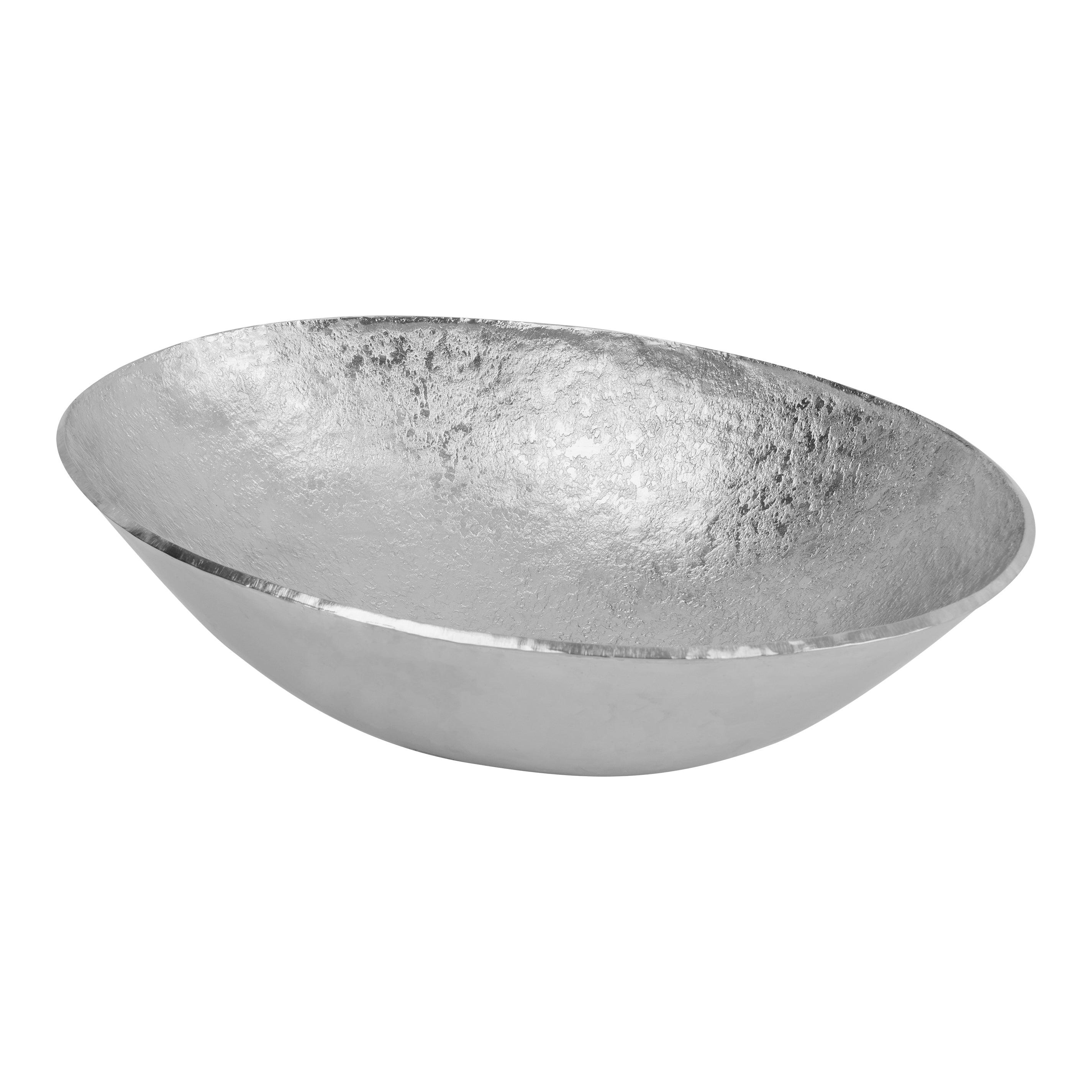 Alternate Image for Premier Copper Products 17" x 12" Oval Vessel - Above Counter Terra Firma Copper Bathroom Sink, Nickel, 10 Gauge, TFVO17EN