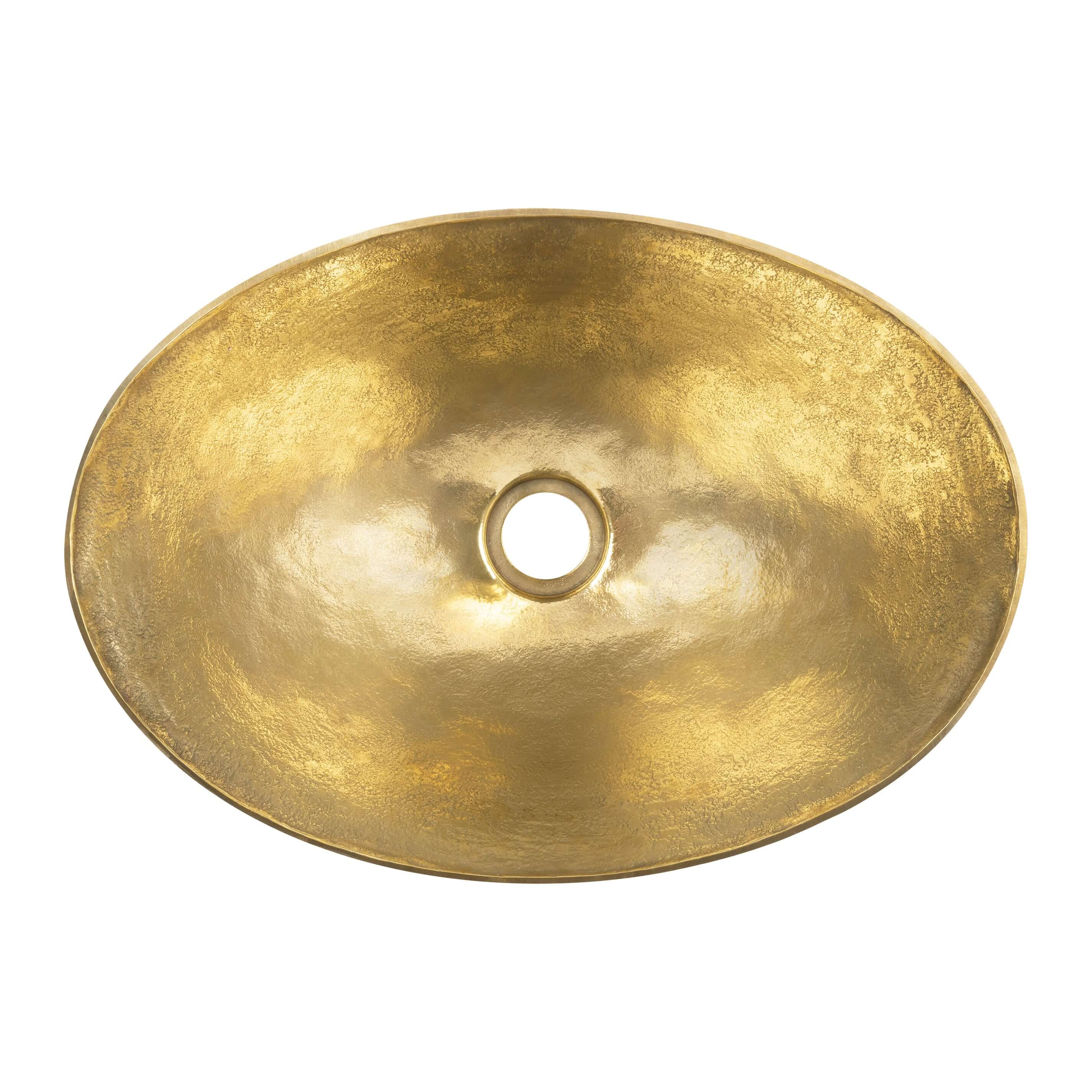 Alternate Image for Premier Copper Products 17" x 12" Oval Vessel - Above Counter Terra Firma Brass Bathroom Sink, TFVO17PB