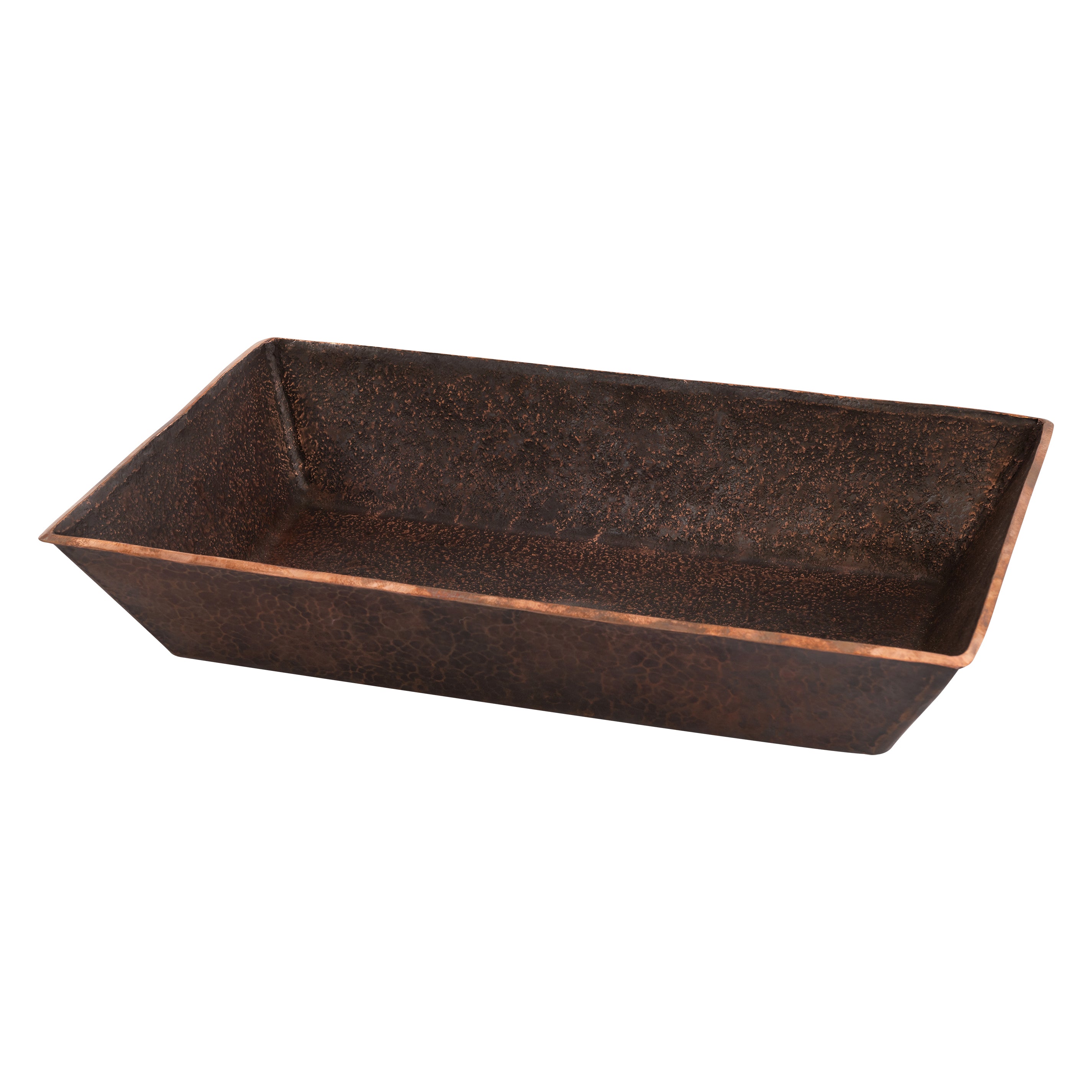 Alternate Image for Premier Copper Products 20" x 12" Rectangle Vessel - Above Counter Terra Firma Copper Bathroom Sink, Dark Brown, 10 Gauge, TFVREC20DB