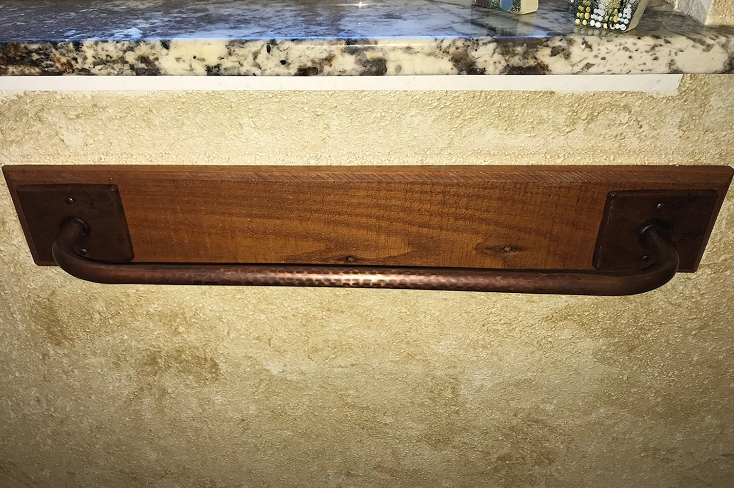 Alternate Image for Premier Copper Products 18" Hammered Copper Towel Bar, 18 Gauge, Oil Rubbed Bronze, TR18DB