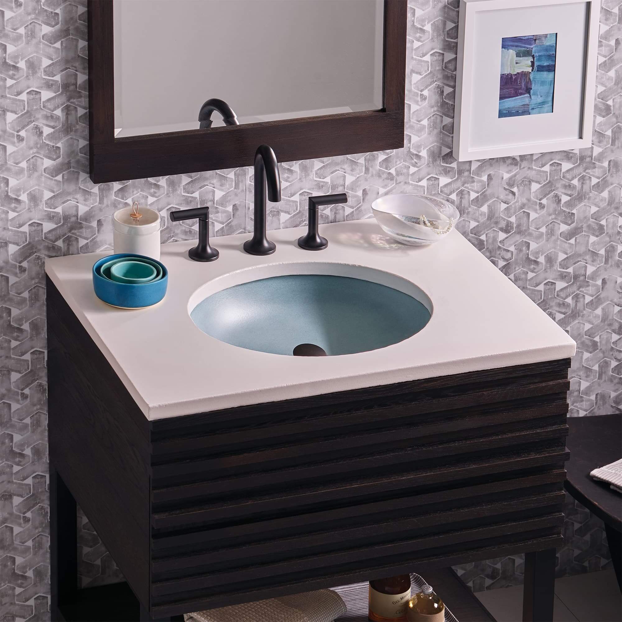 Alternate Image for Native Trails Tolosa 19" x 16" Oval NativeStone Concrete ADA Bathroom Sink, Ocean, NSL1916-O