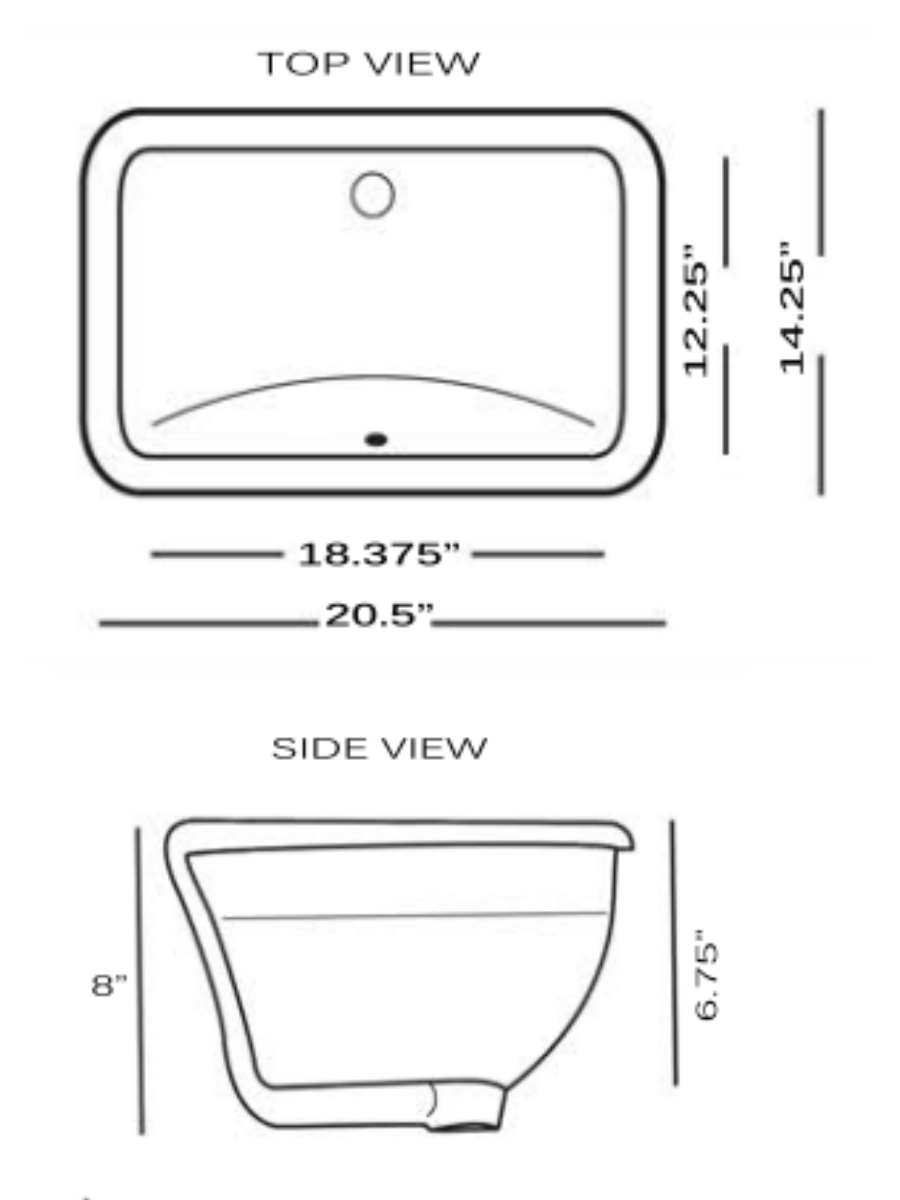 Nantucket Sinks Great Point 21" Ceramic Bathroom Sink, Bisque, UM-18x12-B
