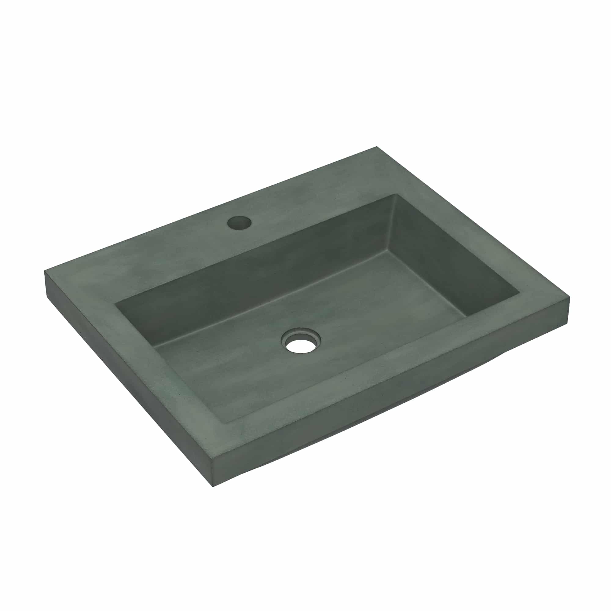 Native Trails Trough 24" Rectangular Drop-In NativeStone Concrete Bathroom Sink, Forest, NSL2419-F Product Image