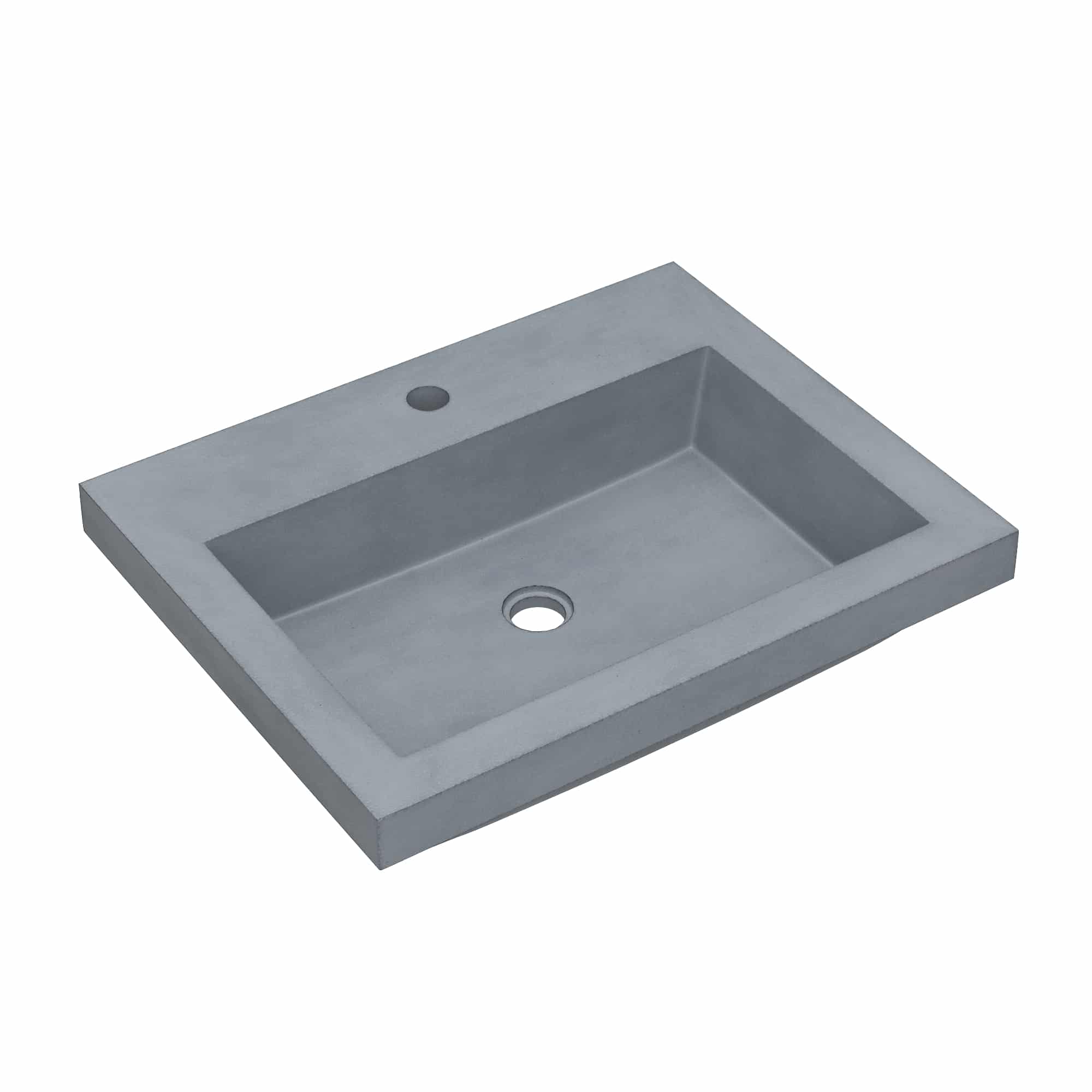 Native Trails Trough 24" Rectangular Drop-In NativeStone Concrete Bathroom Sink, Ocean, NSL2419-O