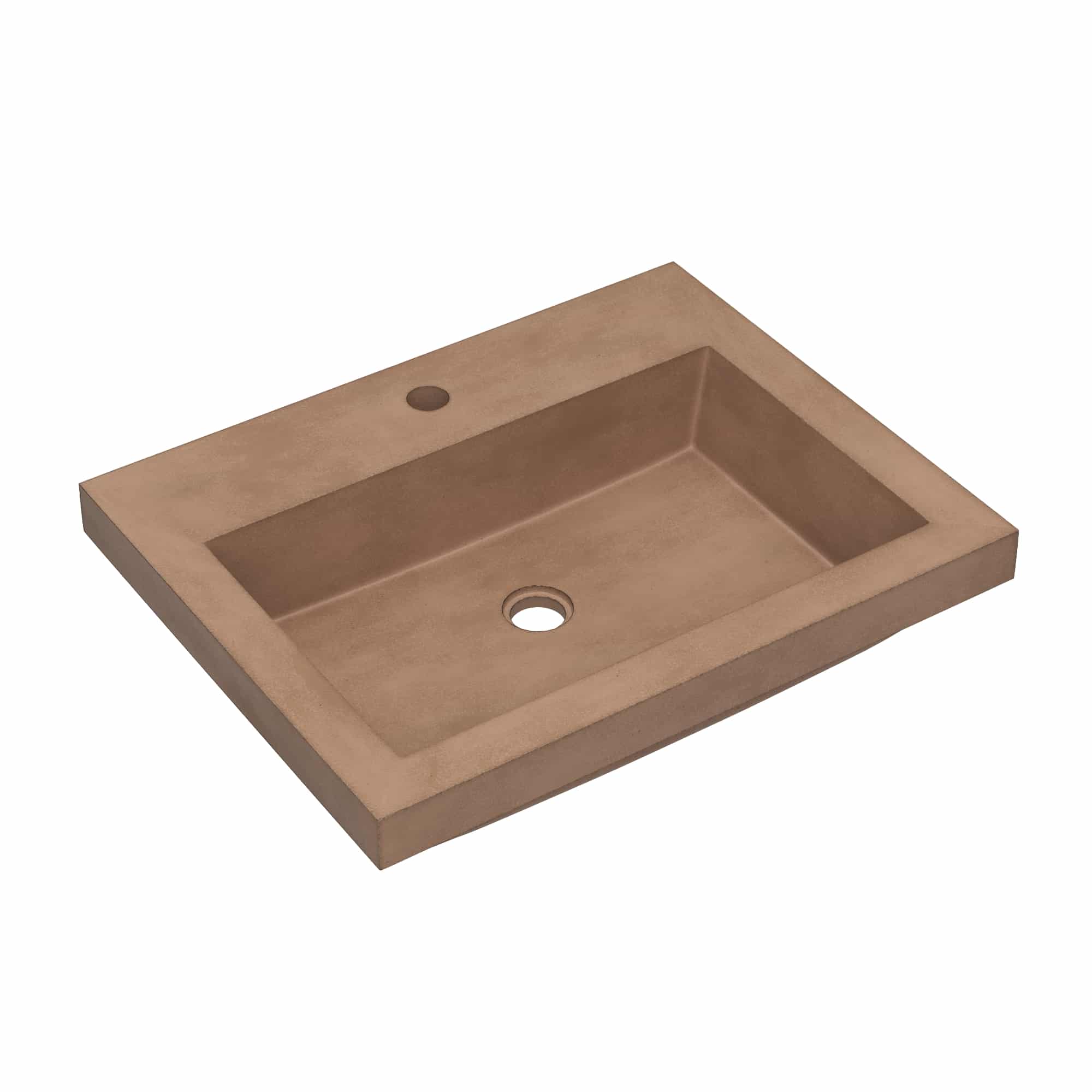 Native Trails Trough 24" Rectangular Drop-In NativeStone Concrete Bathroom Sink, Terracotta, NSL2419-T
