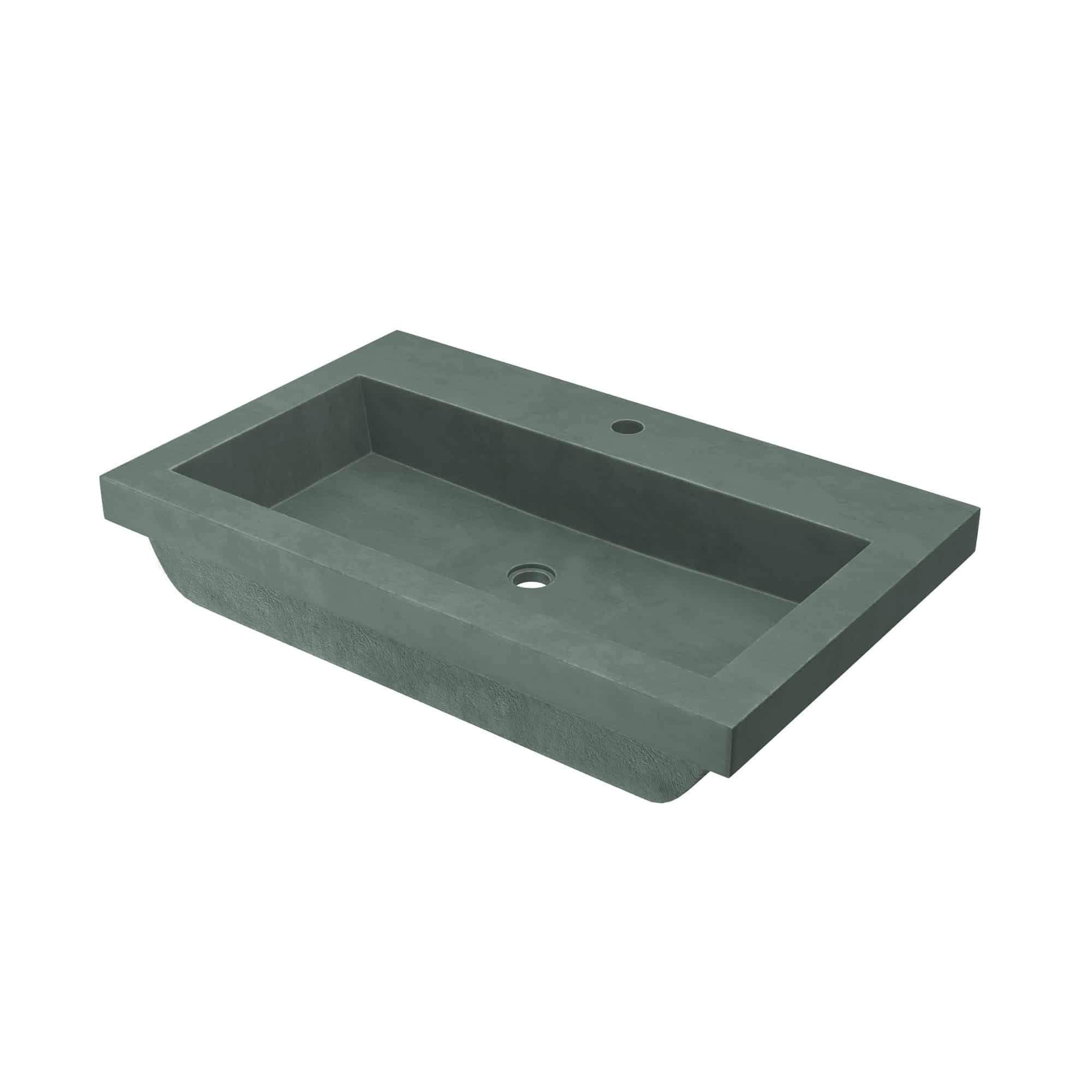 Native Trails Trough 30" x 19" Rectangle Drop In NativeStone Concrete ADA Bathroom Sink, Forest, NSL3019-F