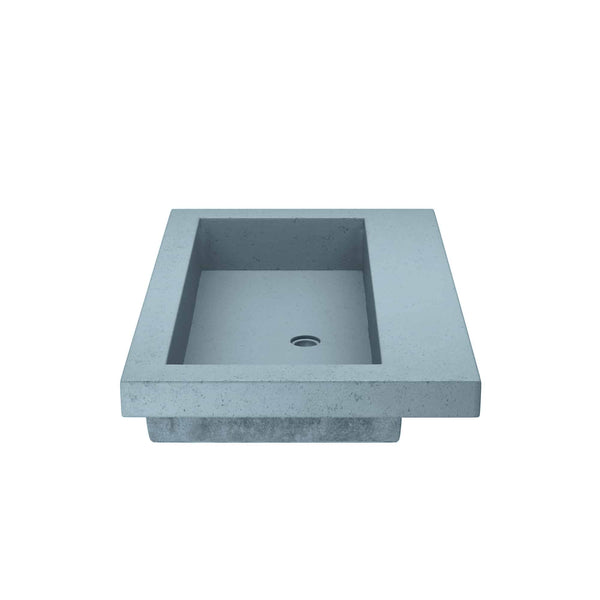 Trough 3019 Concrete Bathroom Sink, Pearl, No Faucet Hole