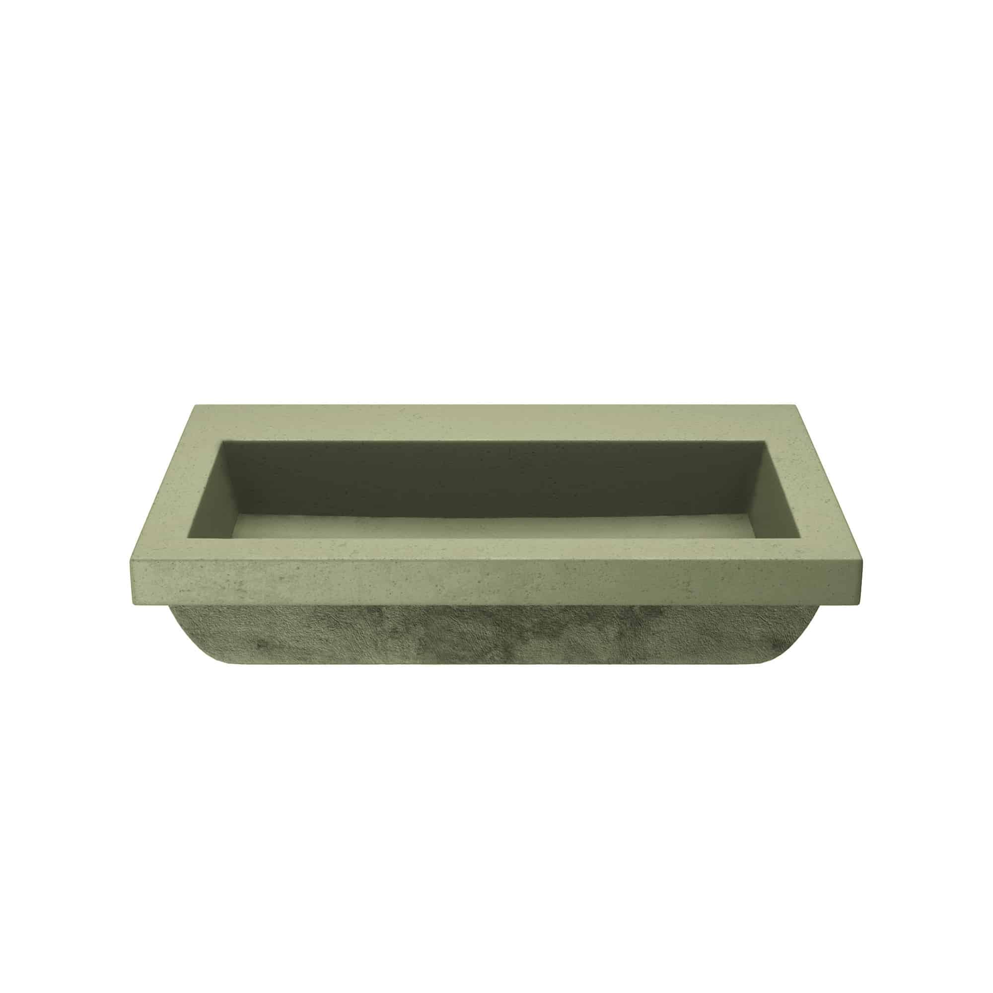 Native Trails Trough 30" x 19" Rectangle Drop In NativeStone Concrete ADA Bathroom Sink, Sage, NSL3019-GX Product Image