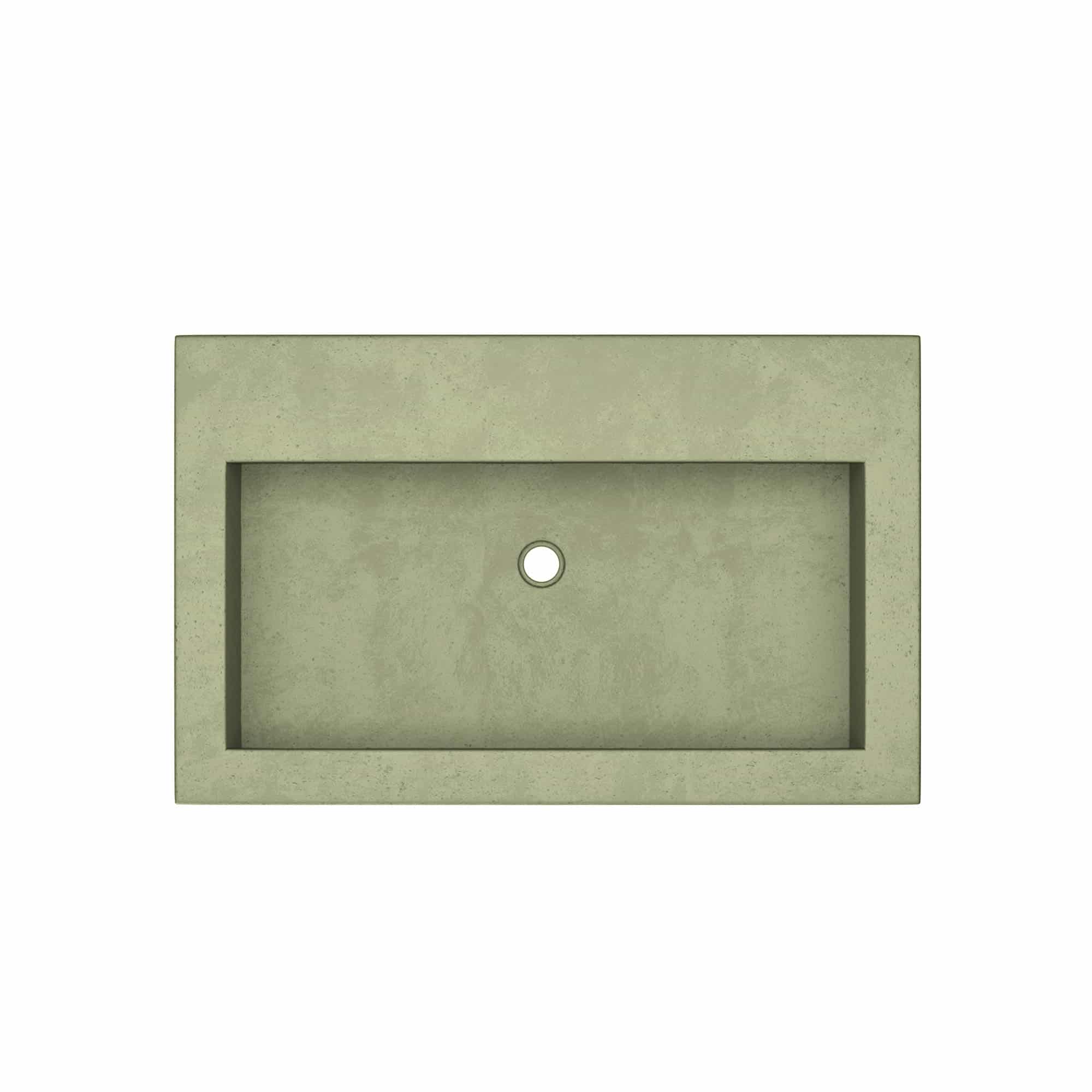 Native Trails Trough 30" x 19" Rectangle Drop In NativeStone Concrete ADA Bathroom Sink, Sage, NSL3019-GX Product Image