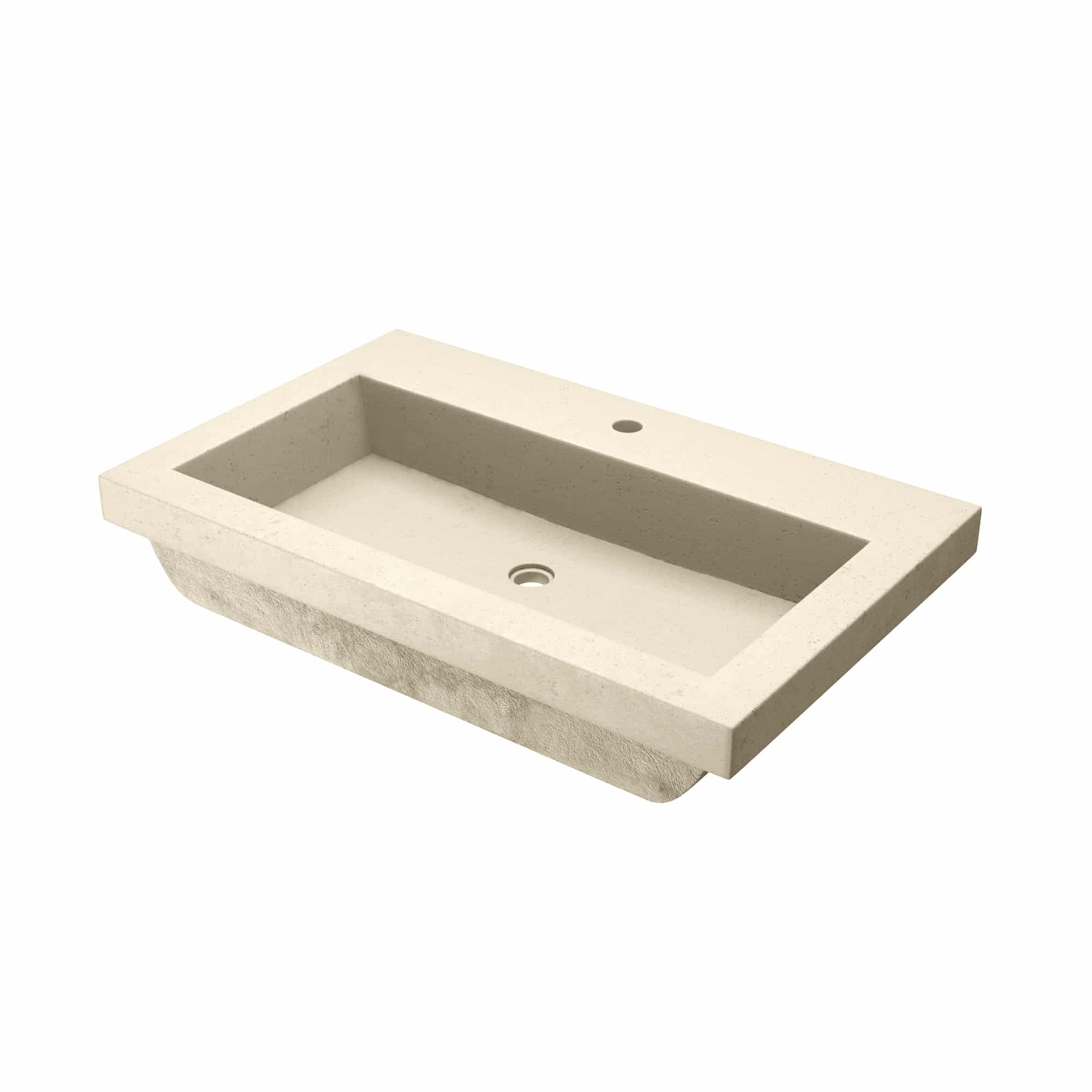 Native Trails Trough 30" x 19" Rectangle Drop In NativeStone Concrete ADA Bathroom Sink, Sand, NSL3019-D