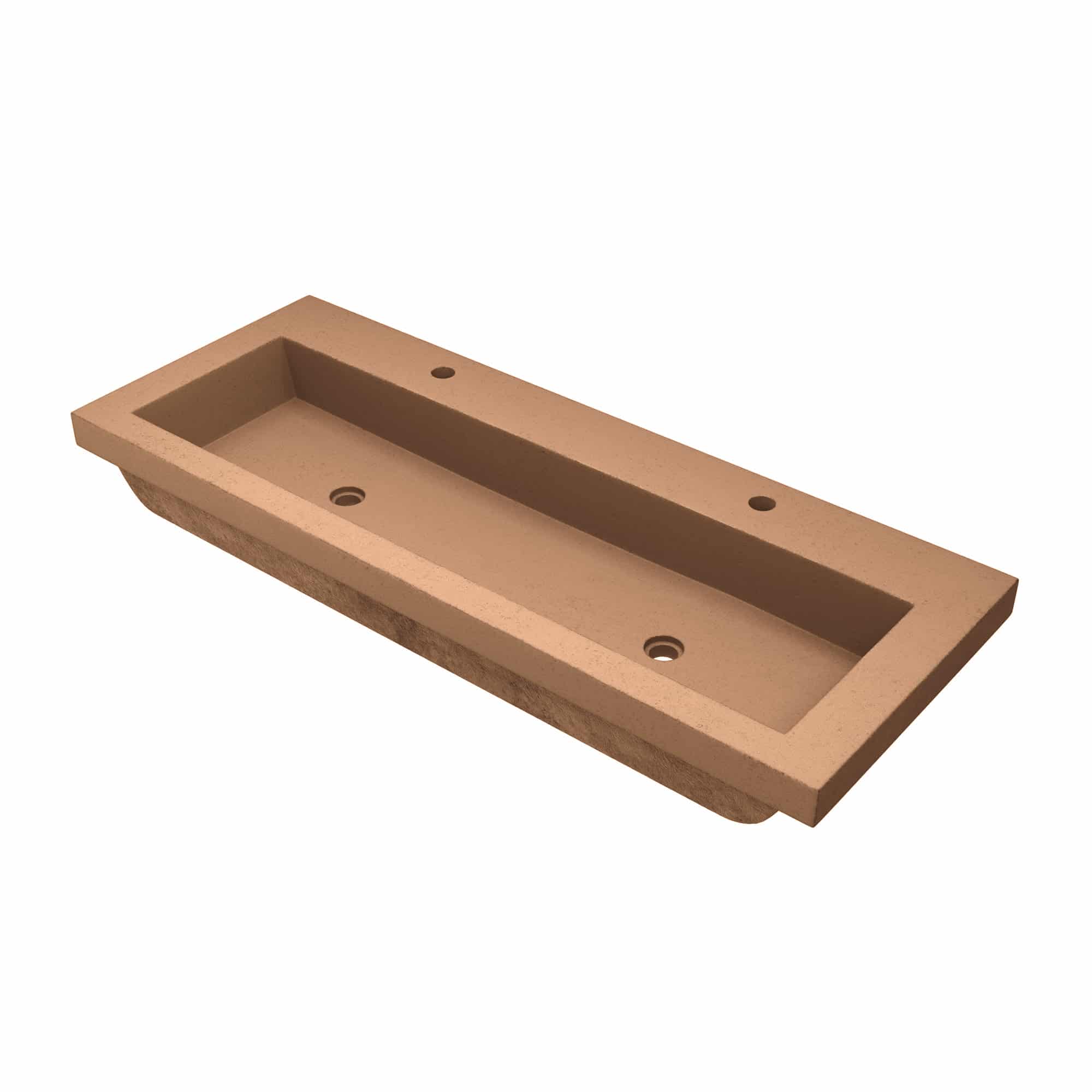 Native Trails Trough 48" x 19" Rectangle Drop In NativeStone Concrete ADA Bathroom Sink, Terracotta, NSL4819-T