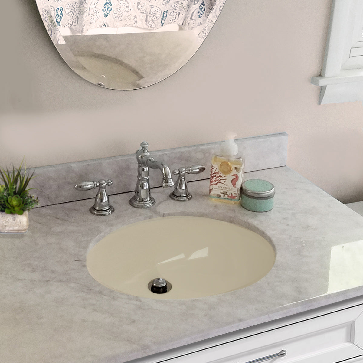 Alternate Image for Nantucket Sinks Great Point 17" Ceramic Bathroom Sink, Bisque, UM-15x12-B