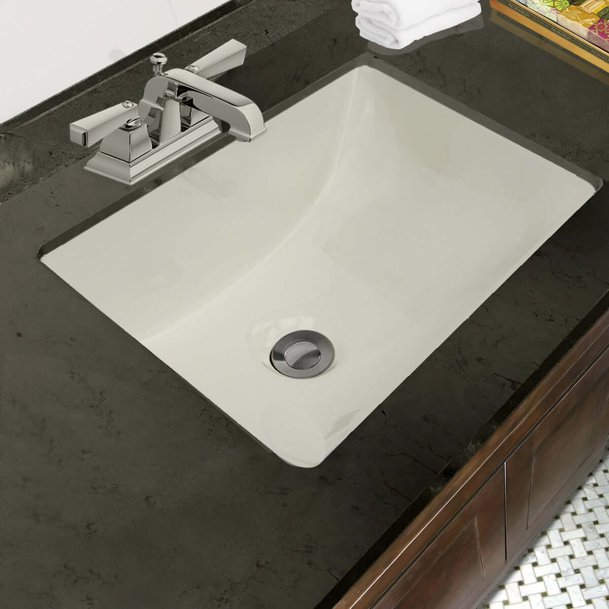 Alternate Image for Nantucket Sinks Great Point 18" Ceramic Bathroom Sink, Bisque, UM-16x11-B