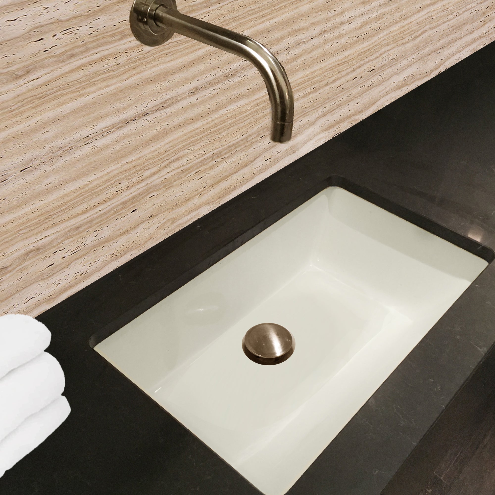 Alternate Image for Nantucket Sinks Great Point 21" Ceramic Bathroom Sink, Bisque, UM-19x11-B