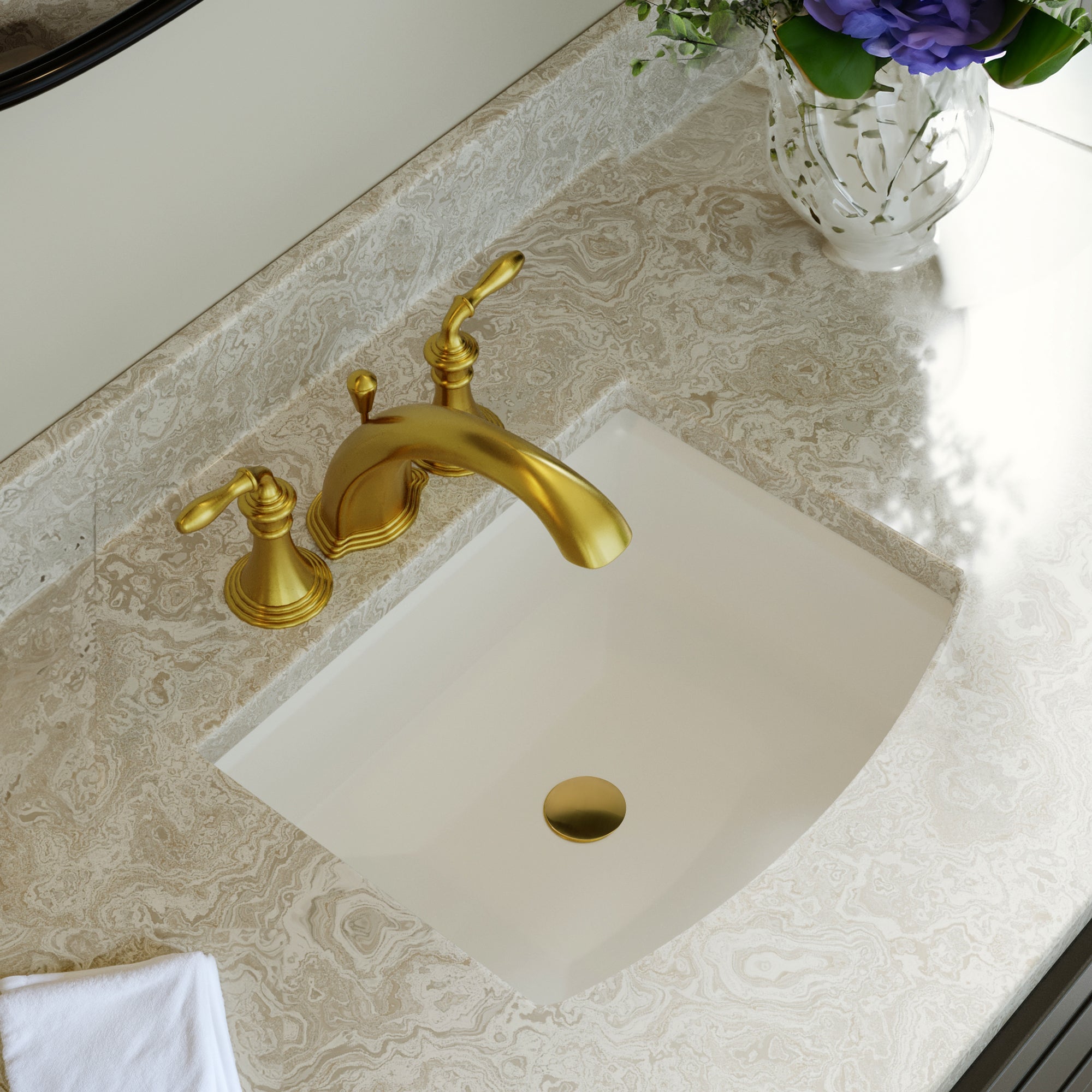 Nantucket Sinks Great Point 19.7.5" x 16" Rectangular Undermount Ceramic - Vitreous China Bathroom Sink with Accessories, White, UM-2016C-W