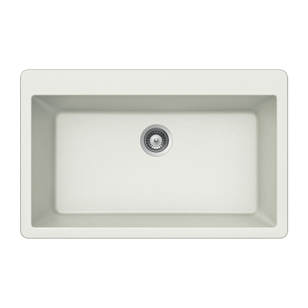 Alternate Image for Houzer Quartztone 33 inch Cloud Granite Composite Topmount Single Bowl Kitchen Sink, V-100 CLOUD