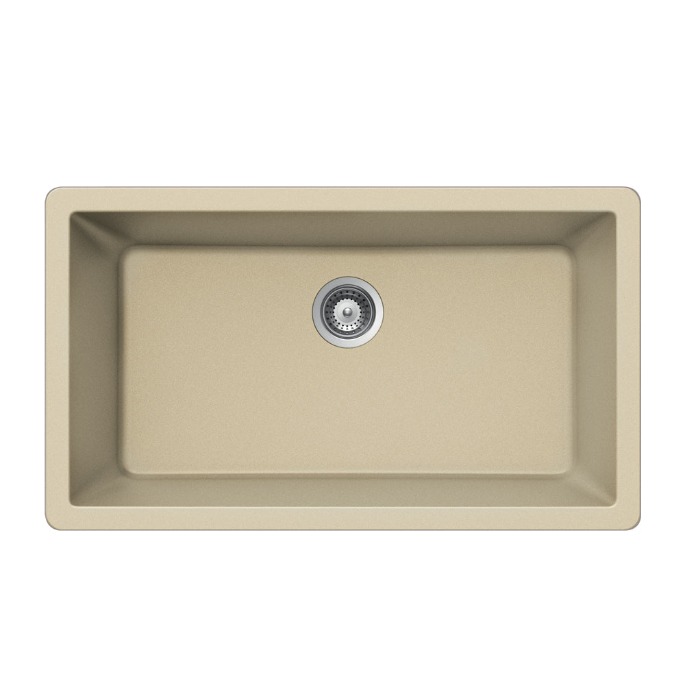 Alternate Image for Houzer Quartztone 33 inch Mocha Granite Composite Undermount Single Bowl Kitchen Sink - V-100U SAND