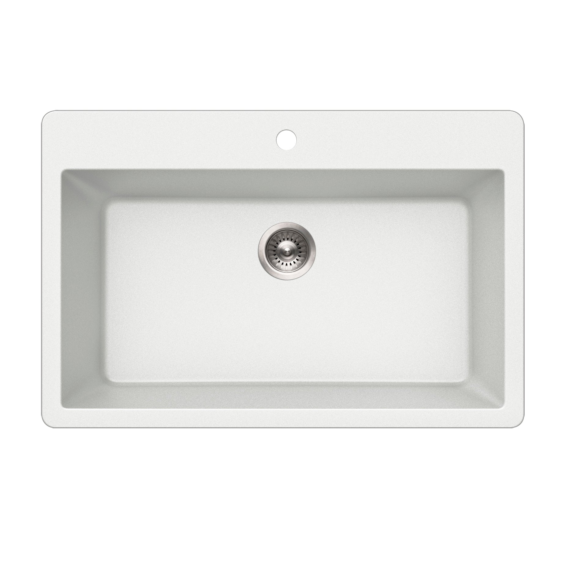 Houzer Quartztone 33 inch Cloud Granite Composite Topmount Single Bowl Kitchen Sink, V-300 CLOUD