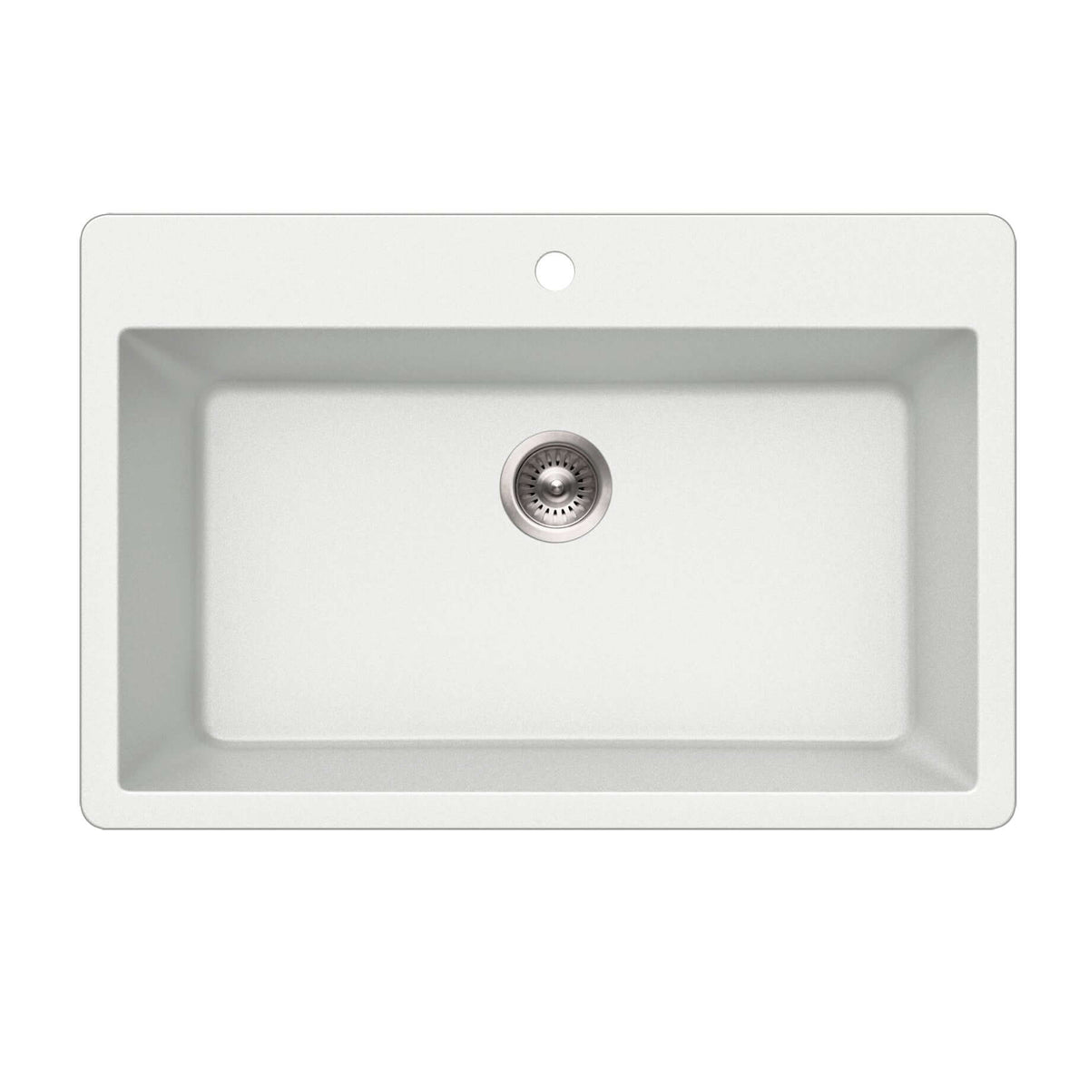 Alternate Image for Houzer Quartztone 33 inch Cloud Granite Composite Topmount Single Bowl Kitchen Sink, V-300 CLOUD