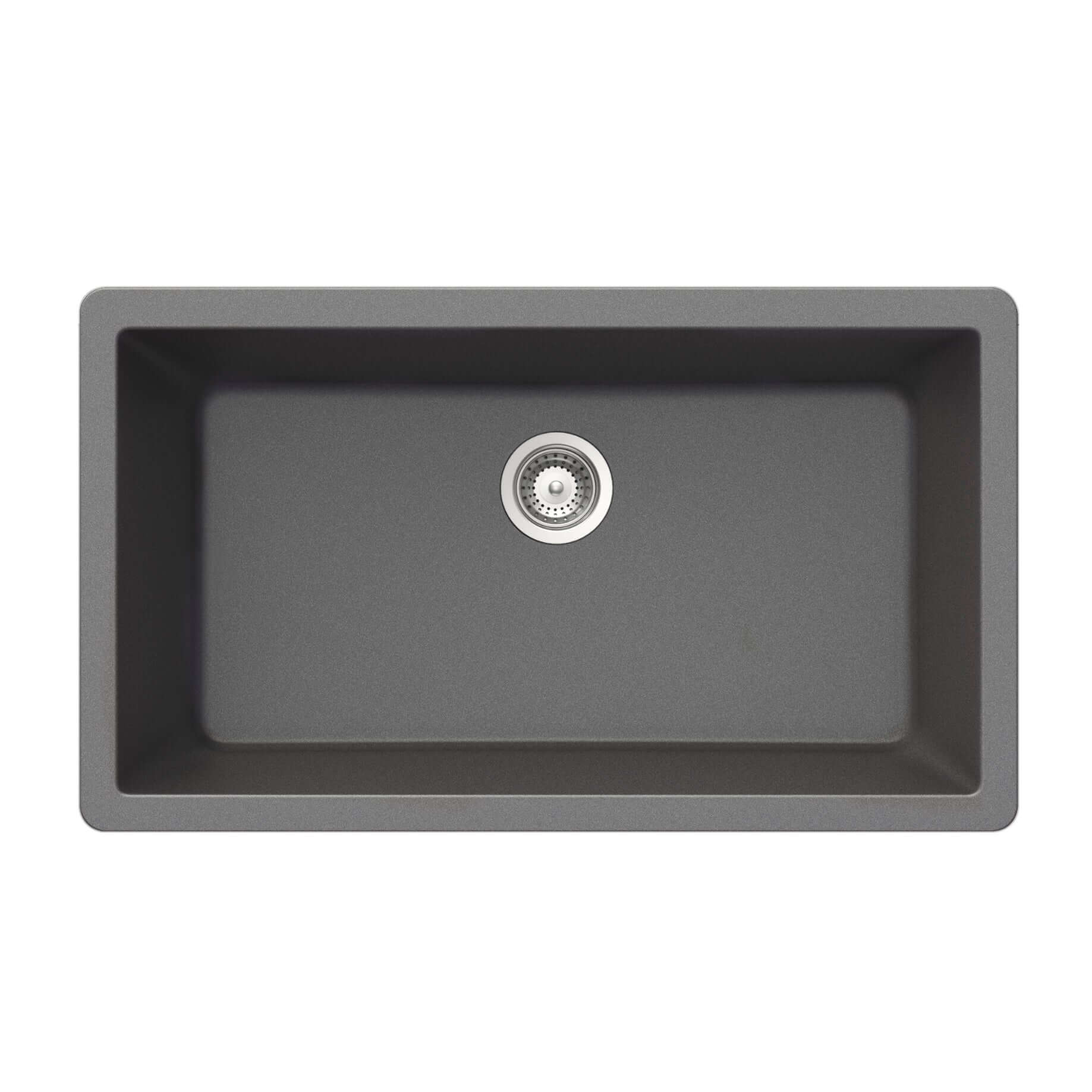 Alternate Image for Houzer Quartztone 33 inch Slate Granite Composite Undermount Single Bowl Kitchen Sink - V-300U SLATE