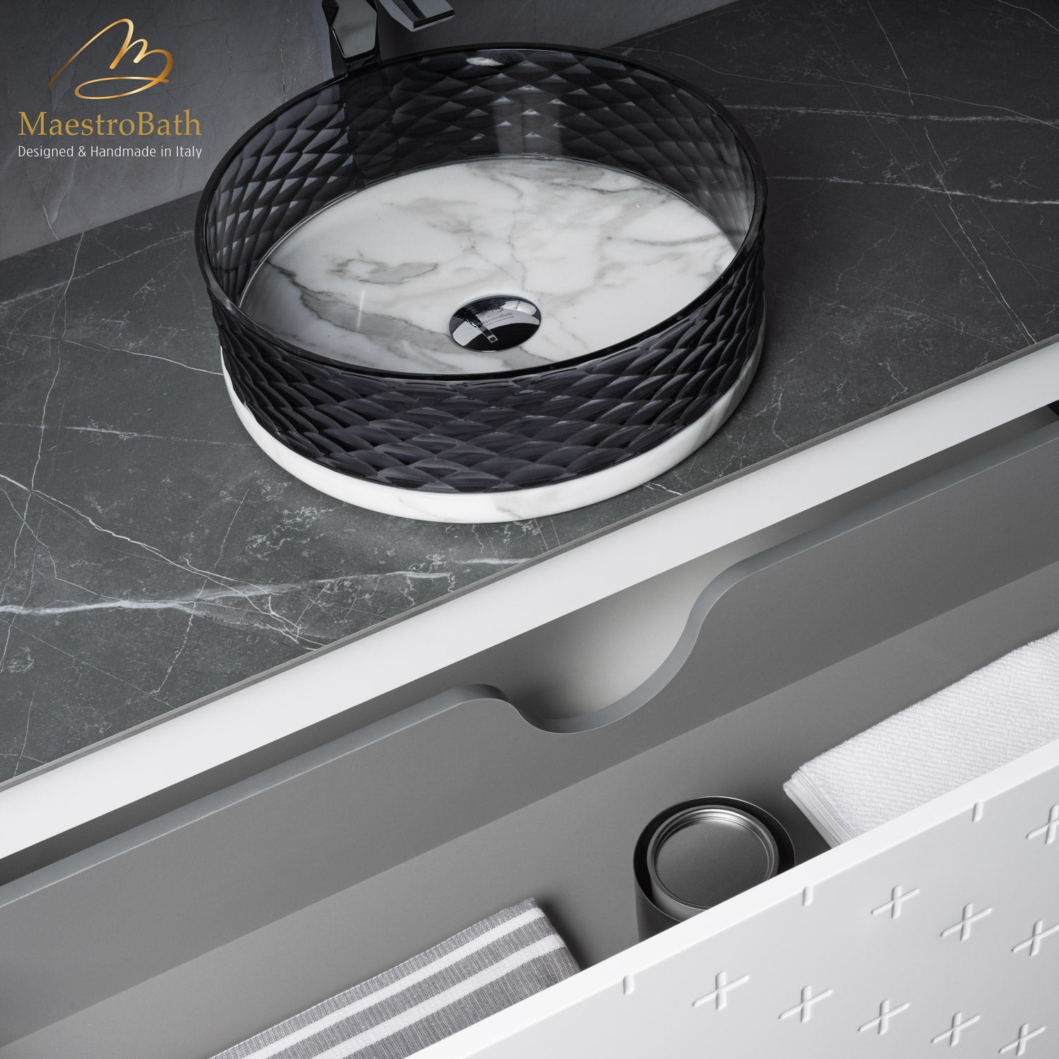 Alternate Image for MaestroBath Sogno Modern Bathroom Vanity, White, 48", Wood, VAN-SGN48-WHT