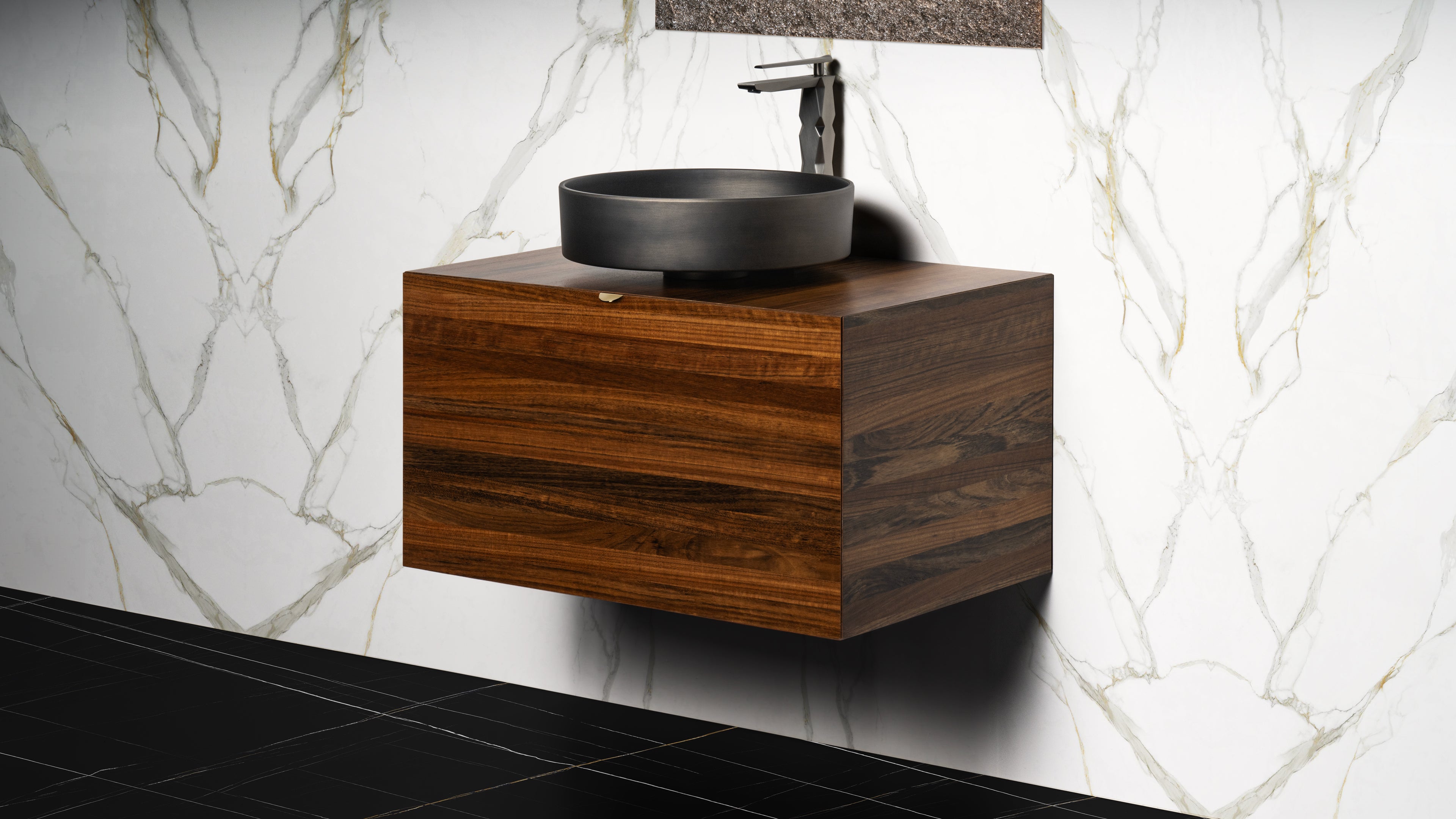 MaestroBath 30" Velluto 75 Bathroom Vanity, Walnut Wood Elegance for Stylish Bathroom Decor, VAN-VEL75-WNT