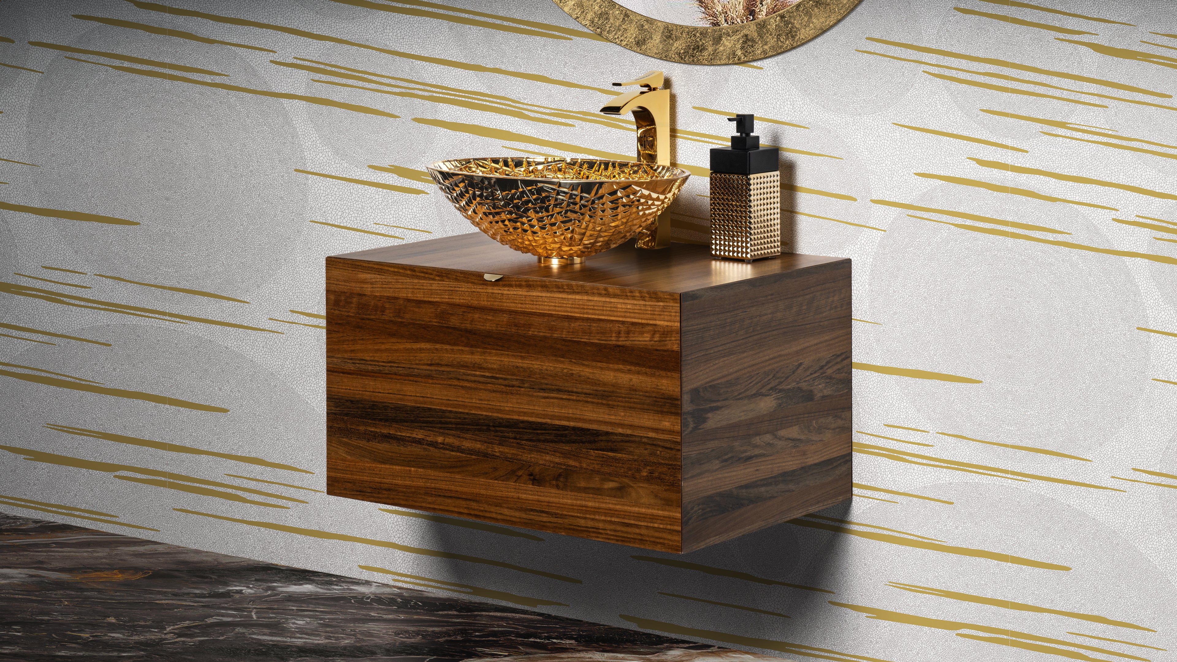 MaestroBath 30" Velluto 75 Bathroom Vanity, Walnut Wood Elegance for Stylish Bathroom Decor, VAN-VEL75-WNT