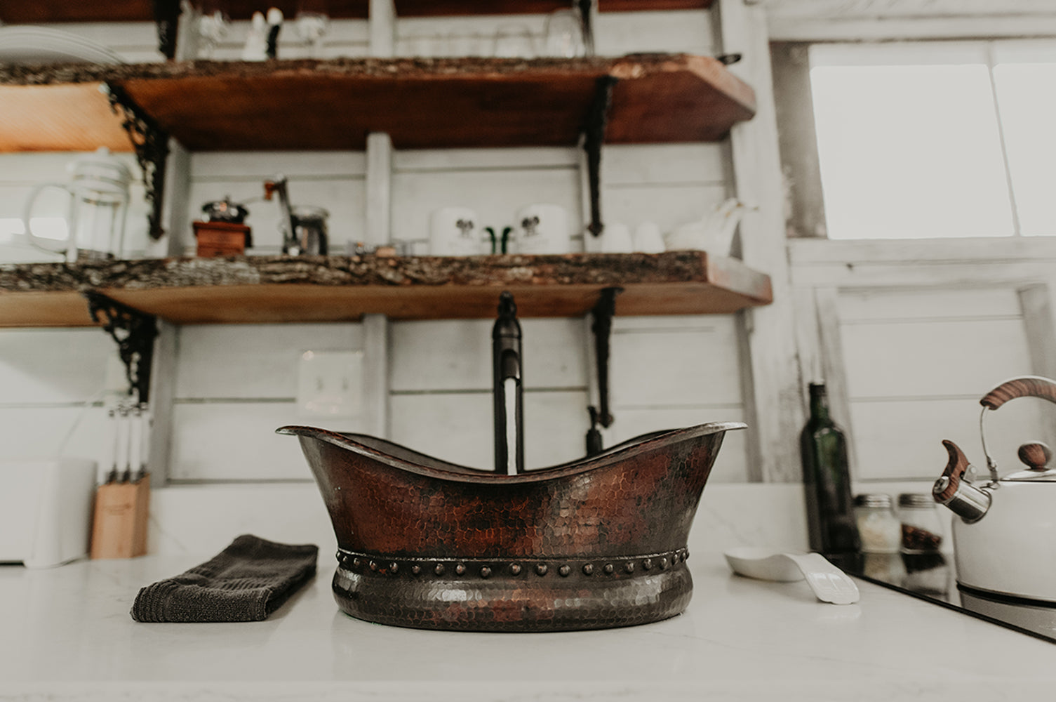 Alternate Image for Premier Copper Products 20" Copper Bathroom Sink, Oil Rubbed Bronze, VBT20DB