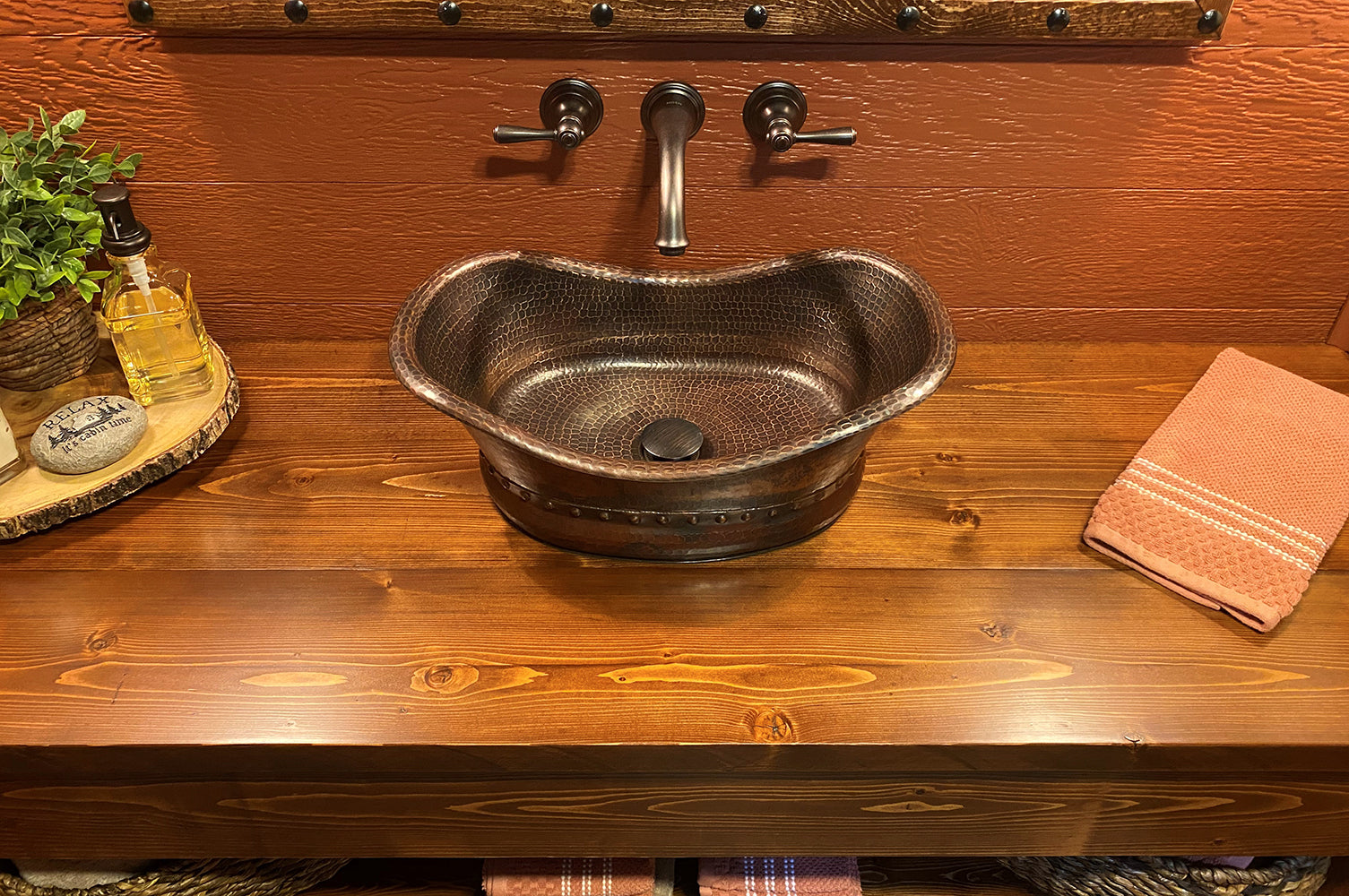 Alternate Image for Premier Copper Products 20" Copper Bathroom Sink, Oil Rubbed Bronze, VBT20DB