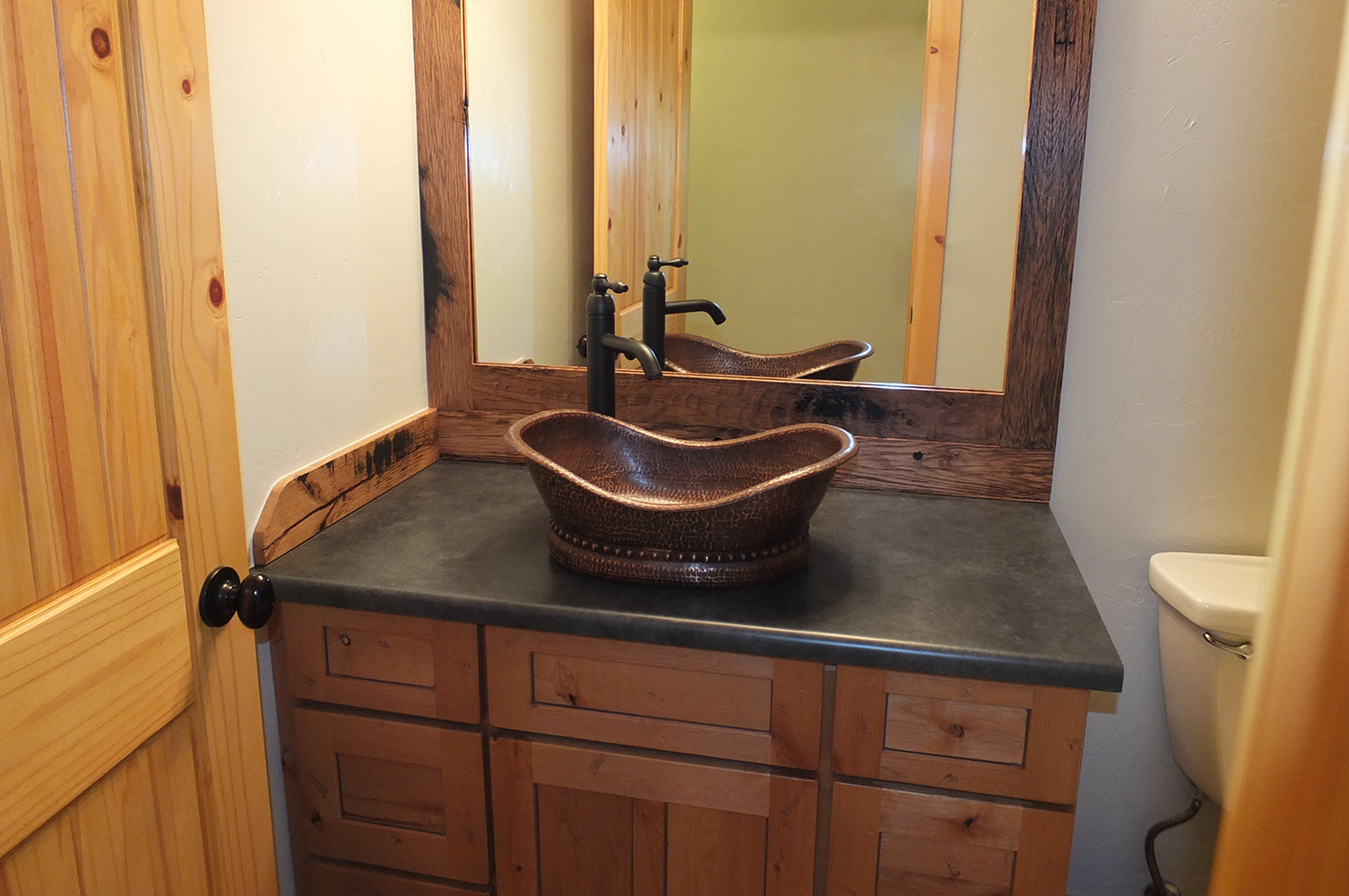 Alternate Image for Premier Copper Products 20" Copper Bathroom Sink, Oil Rubbed Bronze, VBT20DB