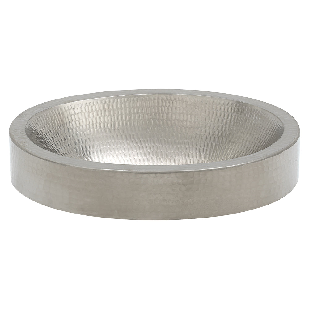 Main Image of Premier Copper Products 17" Oval Copper Bathroom Sink, Nickel, VO17SKEN