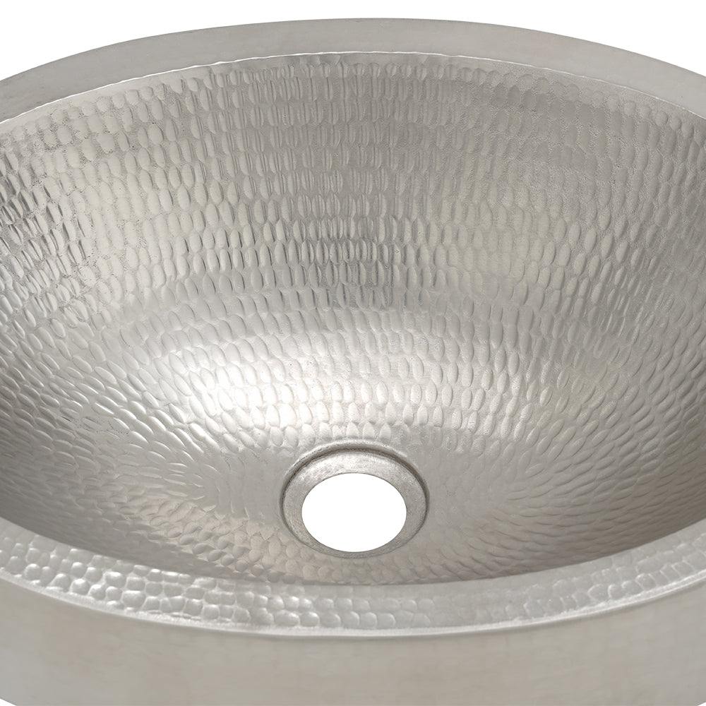 Alternate Image for Premier Copper Products 17" Oval Copper Bathroom Sink, Nickel, VO17SKEN