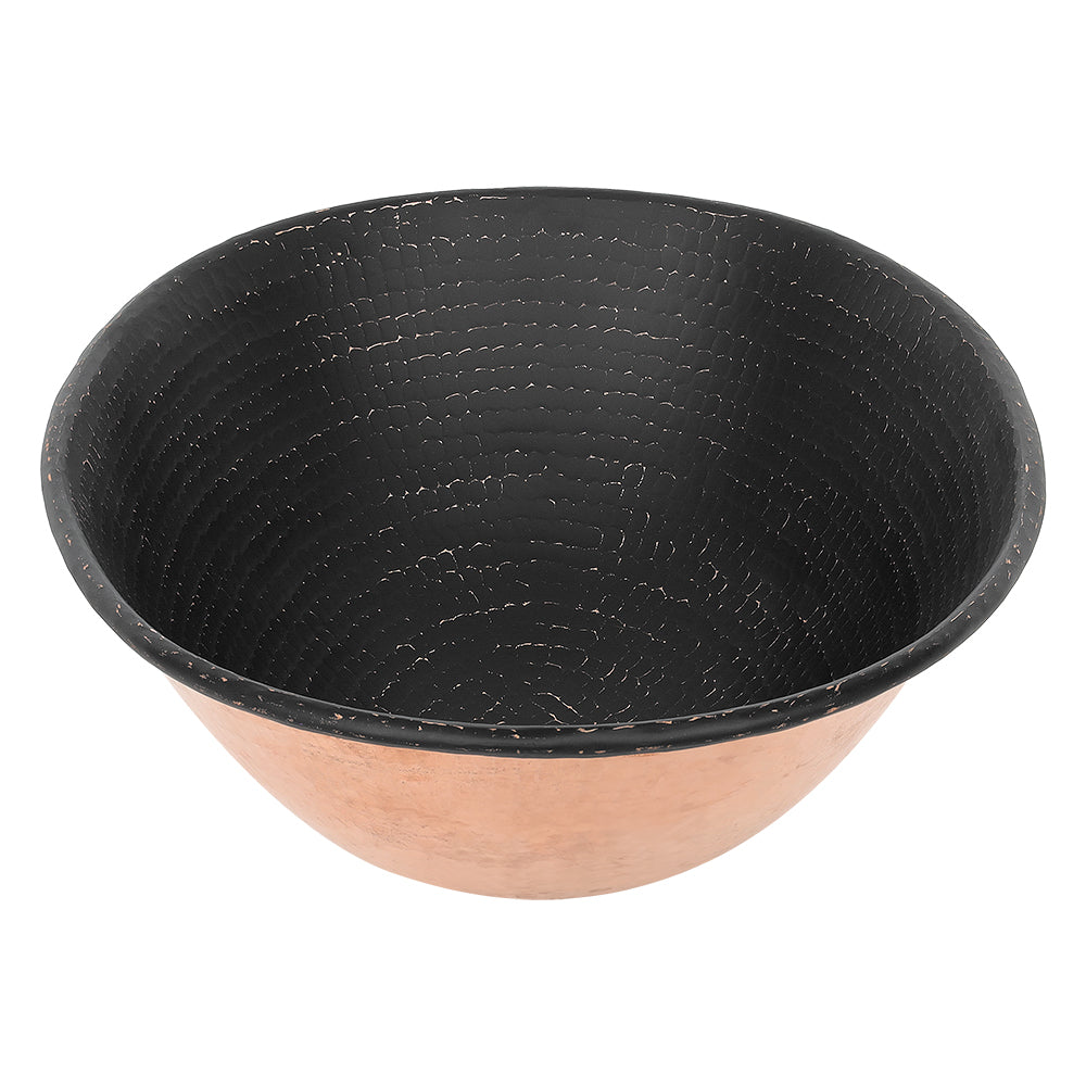 Alternate Image for Premier Copper Products 17" x 12" Oval Vessel - Above Counter Copper Bathroom Sink, Glazed Black, 17 Gauge, VO17WBLK
