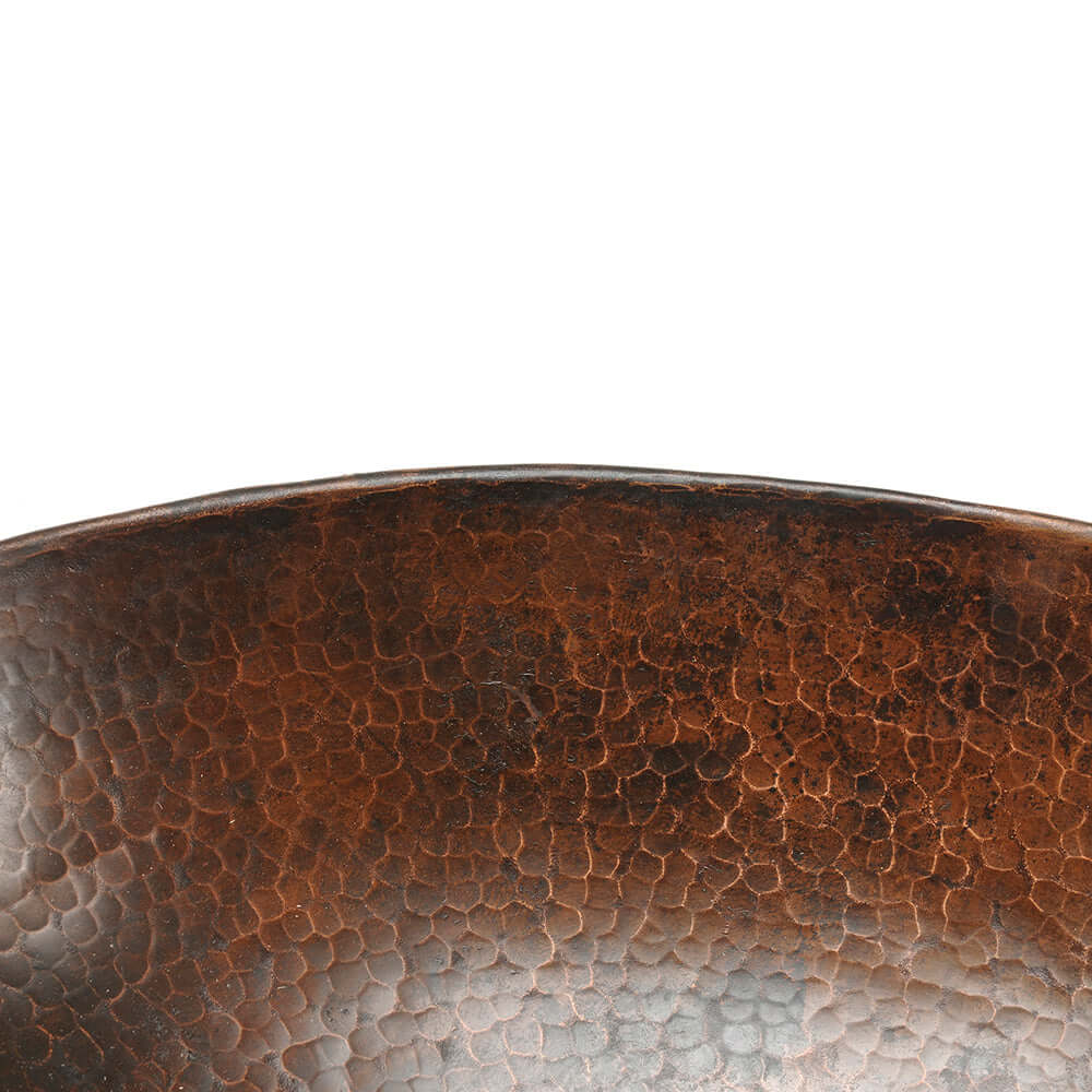 Alternate Image for Premier Copper Products 17" Oval Wired Rim Vessel Hammered Copper Bathroom Sink, Matching Drain and Accessories, Oil Rubbed Bronze, BSP5_VO17WDB-P