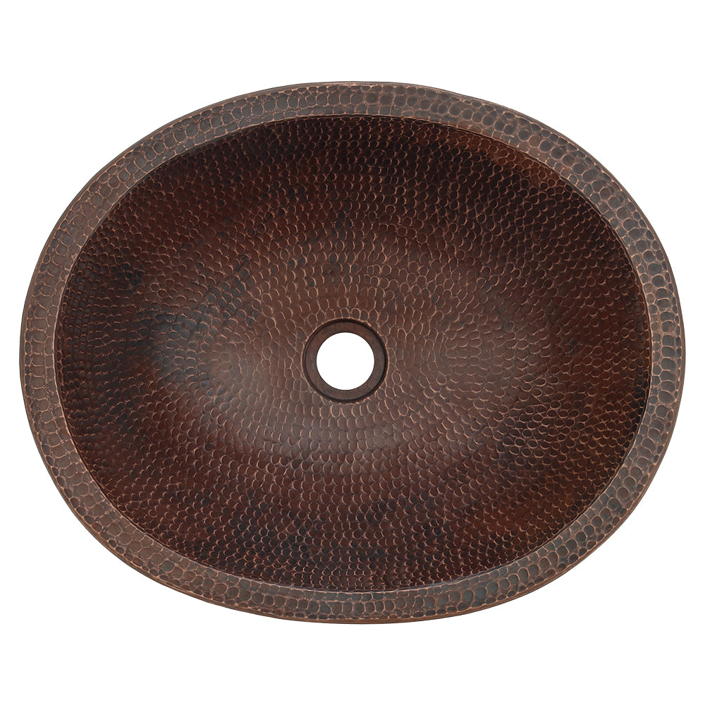 Alternate Image for Premier Copper Products 18" Oval Copper Bathroom Sink, Oil Rubbed Bronze, VO18SKDB