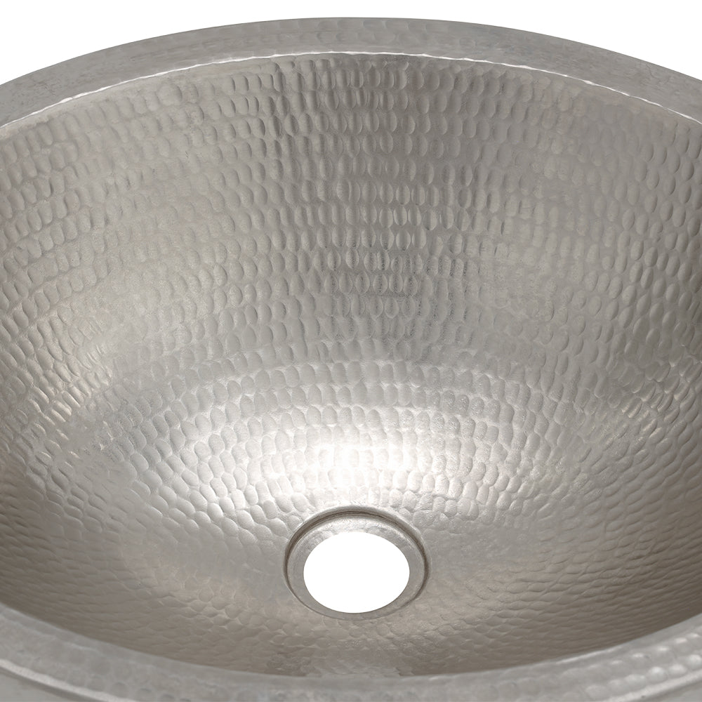 Alternate Image for Premier Copper Products 18" Oval Copper Bathroom Sink, Nickel, VO18SKEN