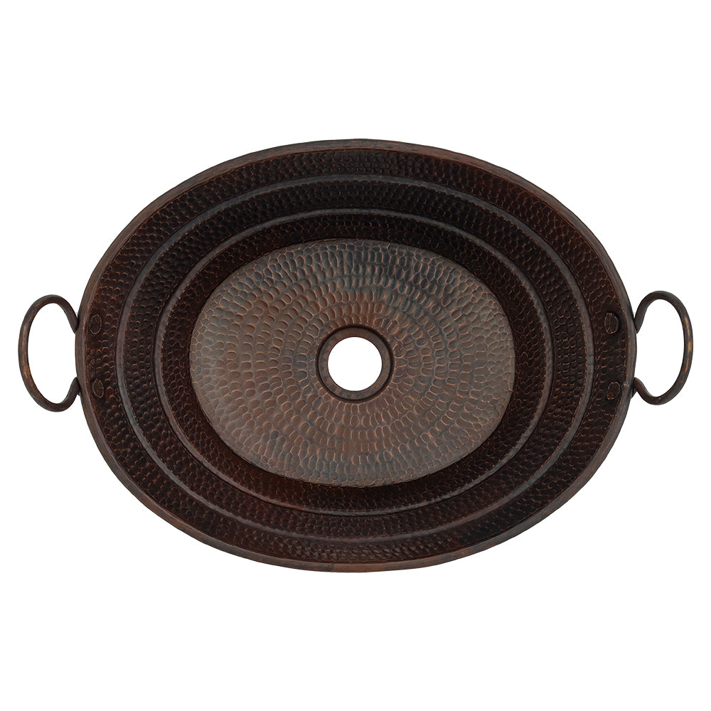 Alternate Image for Premier Copper Products 19" Oval Copper Bathroom Sink, Oil Rubbed Bronze, VOB16DB
