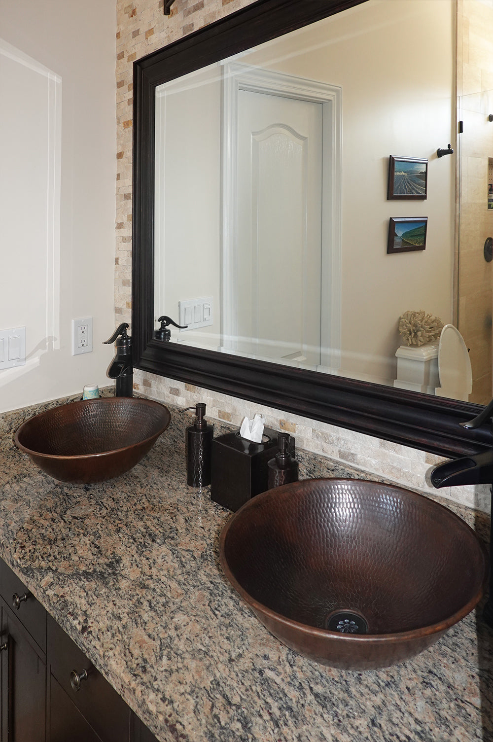 Alternate Image for Premier Copper Products 15" Round Copper Bathroom Sink, Oil Rubbed Bronze, VR15WDB