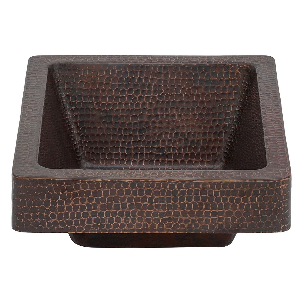 Alternate Image for Premier Copper Products 15" x 12" Rectangle Vessel - Above Counter Copper Bathroom Sink, Oil Rubbed Bronze, 17 Gauge, VREC15SKDB