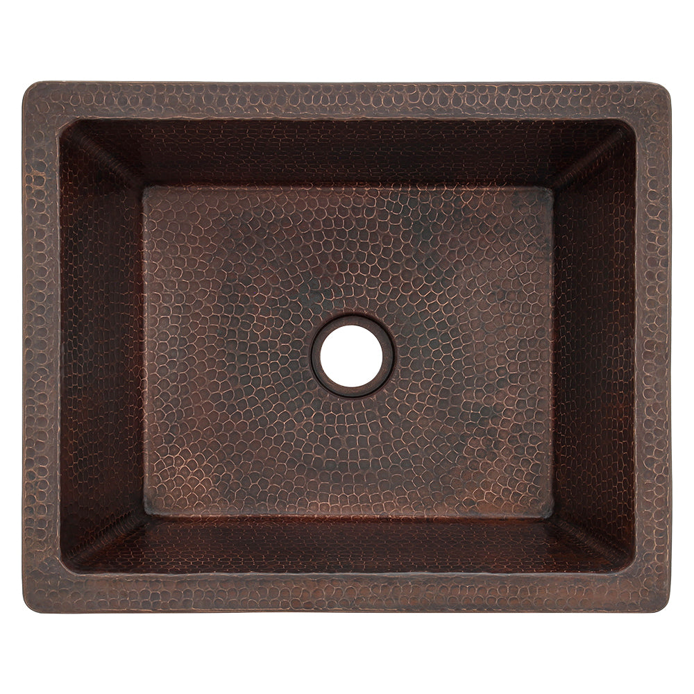 Alternate Image for Premier Copper Products 17" Rectangle Copper Bathroom Sink, Oil Rubbed Bronze, VREC17SKDB