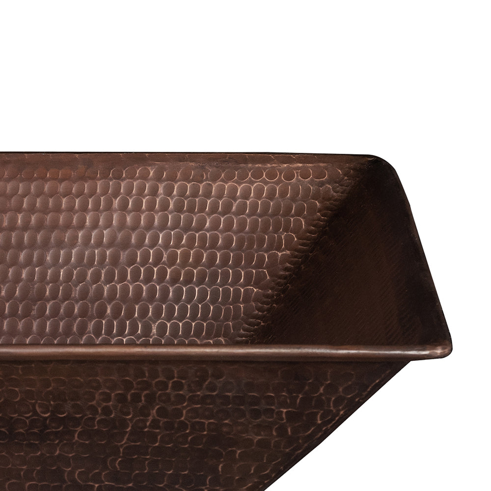 Alternate Image for Premier Copper Products 17" Rectangle Wired Rim Vessel Hammered Copper Bathroom Sink, Matching Drain and Accessories, Oil Rubbed Bronze, BSP5_VREC17WDB-P