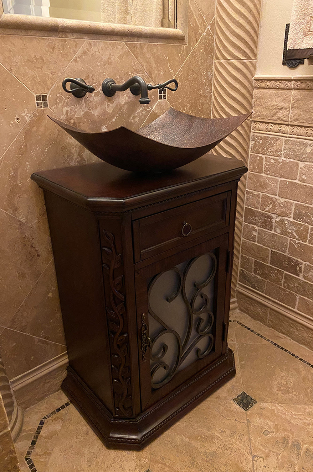 Alternate Image for Premier Copper Products 18" Rectangle Copper Bathroom Sink, Oil Rubbed Bronze, VREC18MSDB